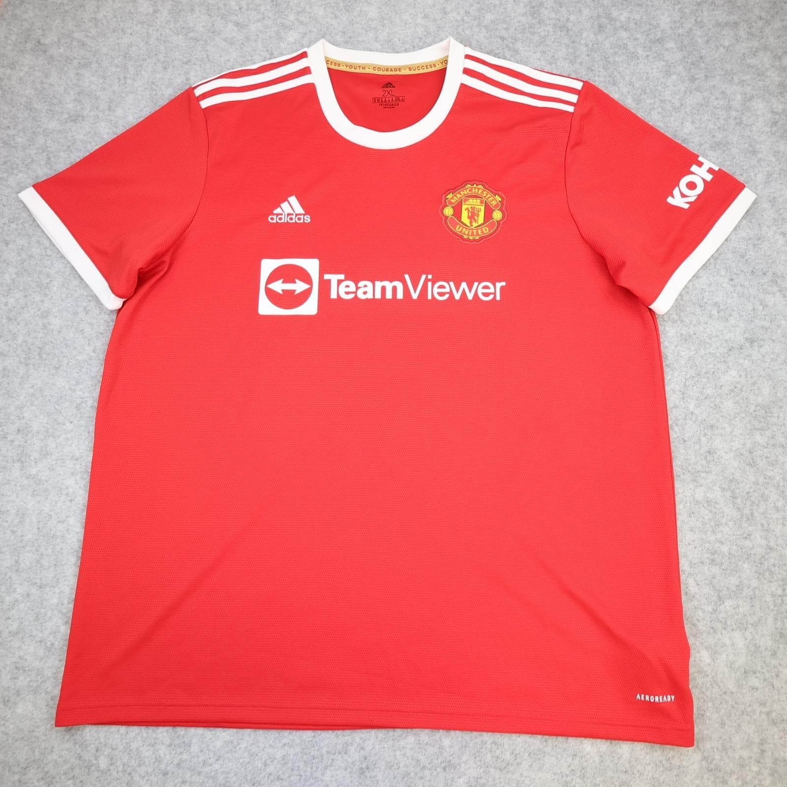 Manchester United Shirt Mens 2XL Red Home Kit 2021 2022 Football Adidas Jersey