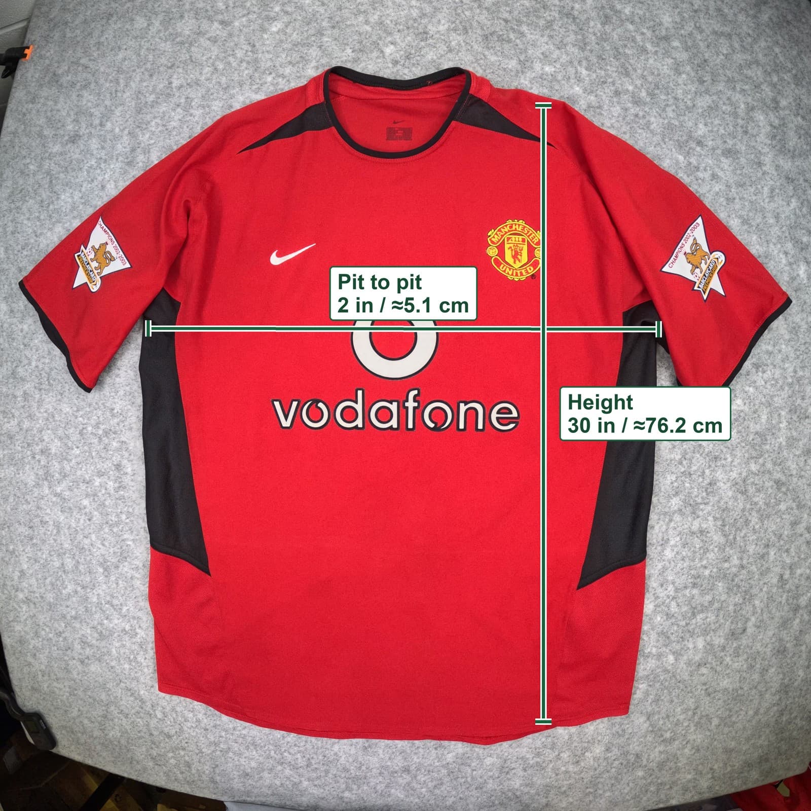 Manchester United Football Shirt Large Red Home 2002 2004 Nike Ronaldo 7 Jersey photo 4