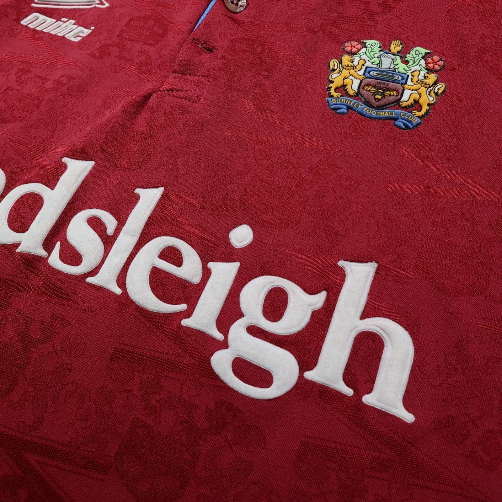 Vintage Burnley Shirt Extra Large Home Kit Mitre 1993 1994 1995 Jersey Endsleigh photo 5
