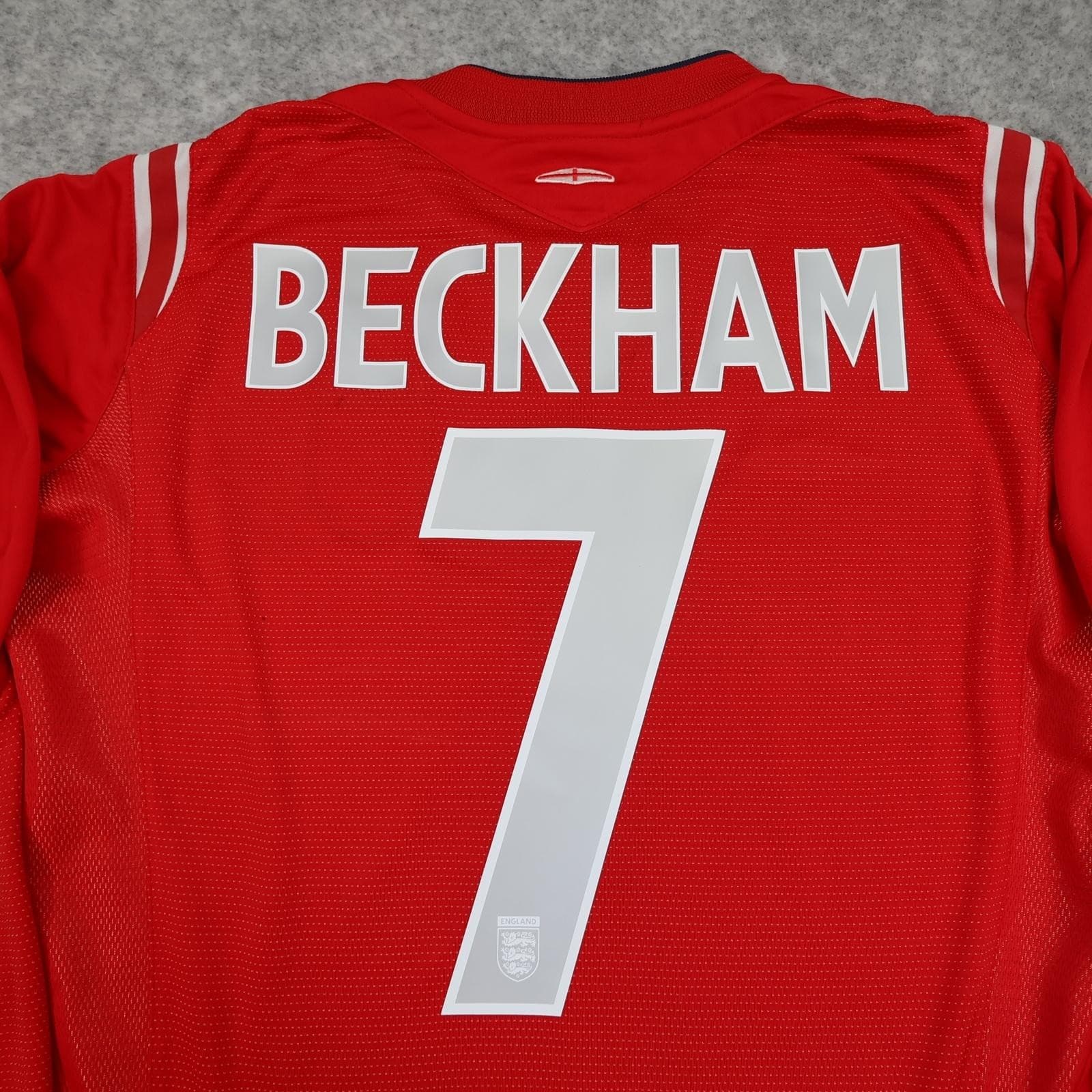 Vintage England Away Shirt Mens Medium Red 2004 2006 Football Umbro Beckham 7 photo 3