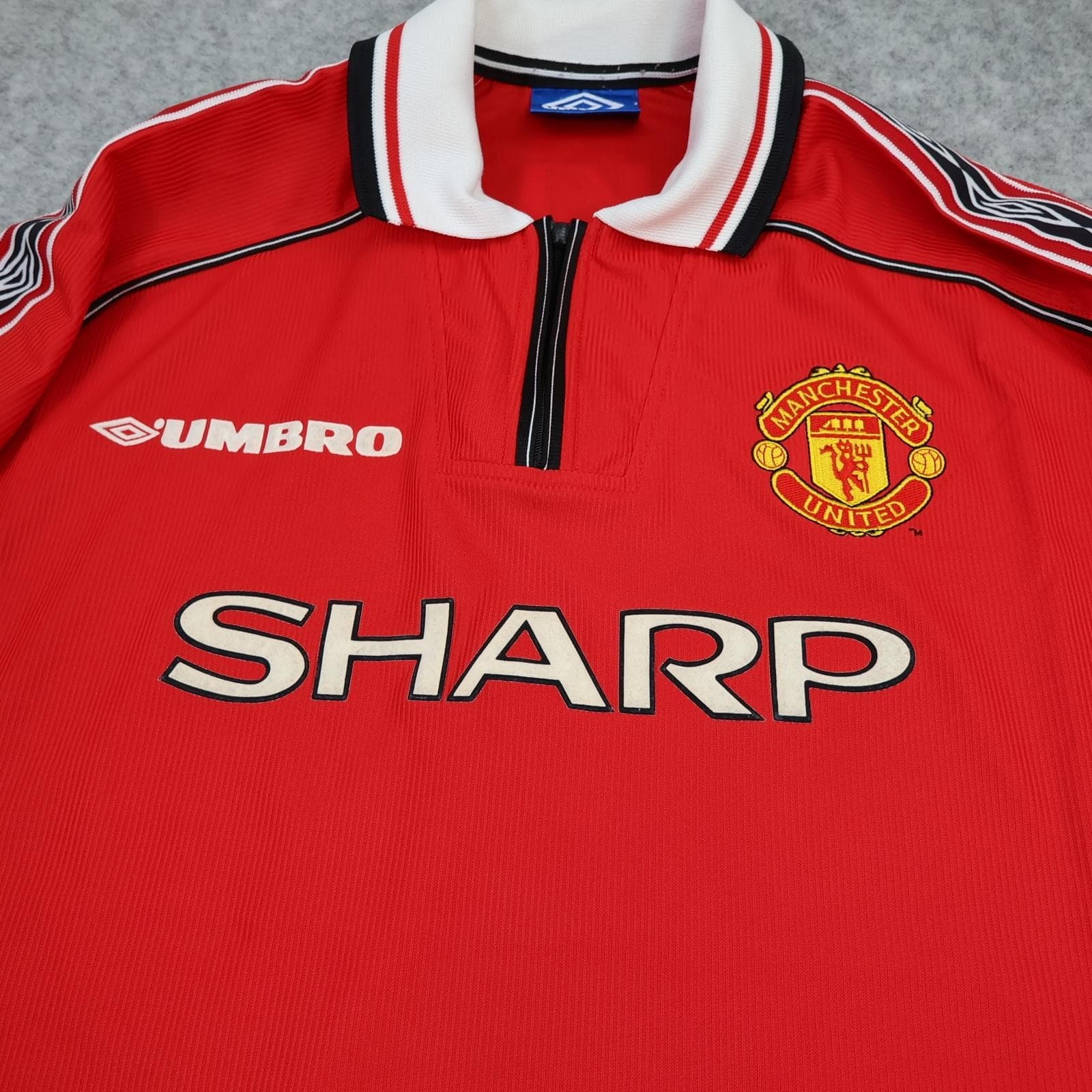 Manchester United Shirt Mens 2XL Home 1998 2000 Umbro Beckham 7 Soccer Jersey photo 3