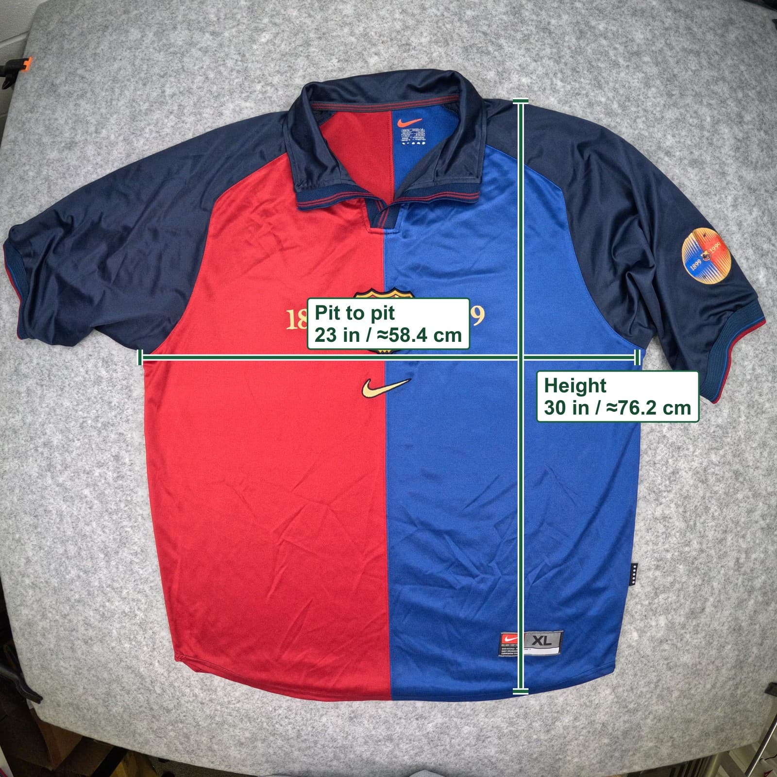 Barcelona Football Shirt Extra Large Home 1999 00 Nike Rivaldo Centenary Jersey photo 3