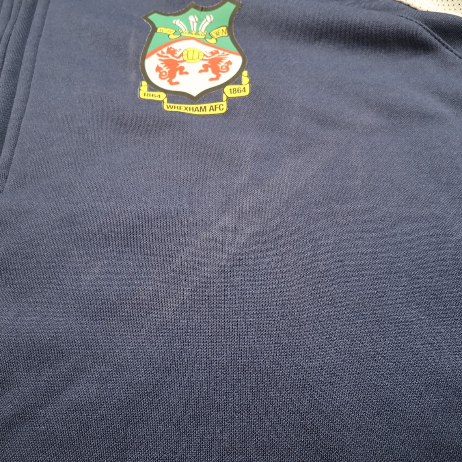 Wrexham Football Jumper Large Navy Pullover Sweatshirt Vandanel Soccer Jersey photo 4