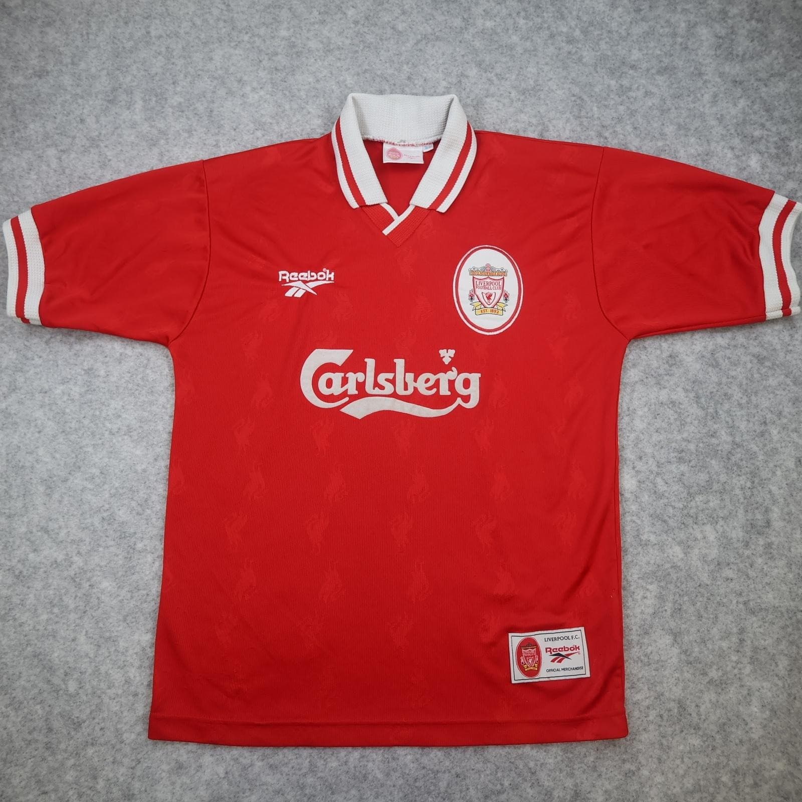 Vintage Liverpool Shirt Mens Medium Red Home 1996 1998 Football Reebok Carlsberg