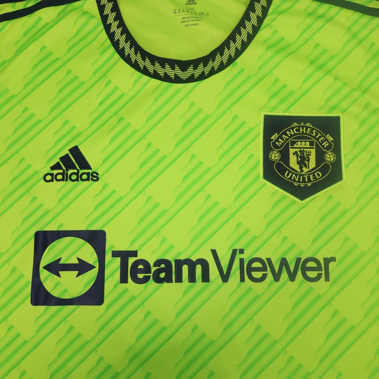 Manchester United Shirt Mens 2XL Green Third 2022 2023 Football Adidas Eriksen photo 4