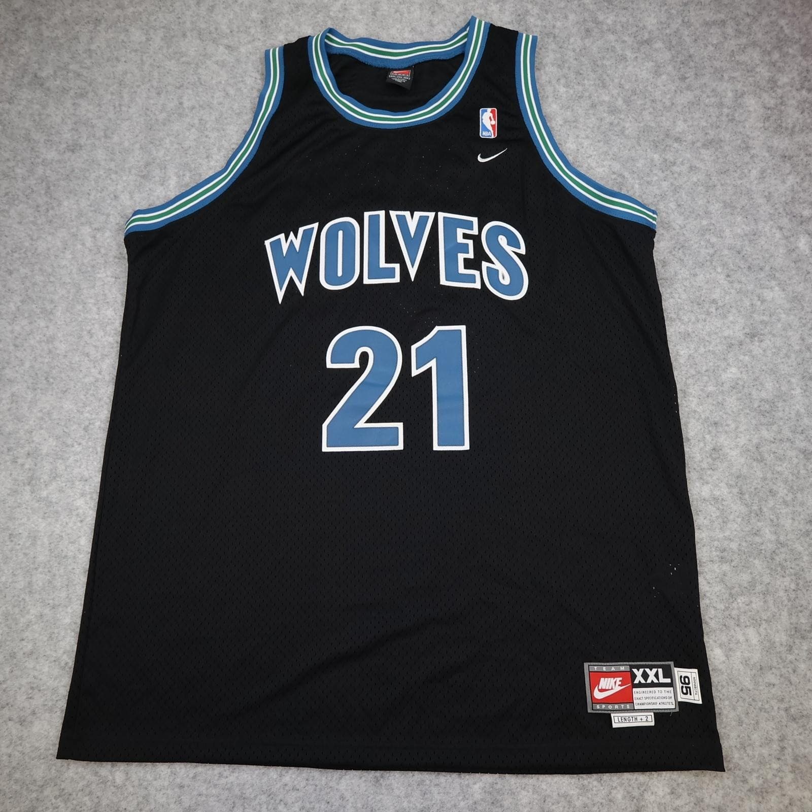 Vintage Minnesota Timberwolves Shirt Mens 2XL Black Nike Basketball Jersey 2000s photo 2