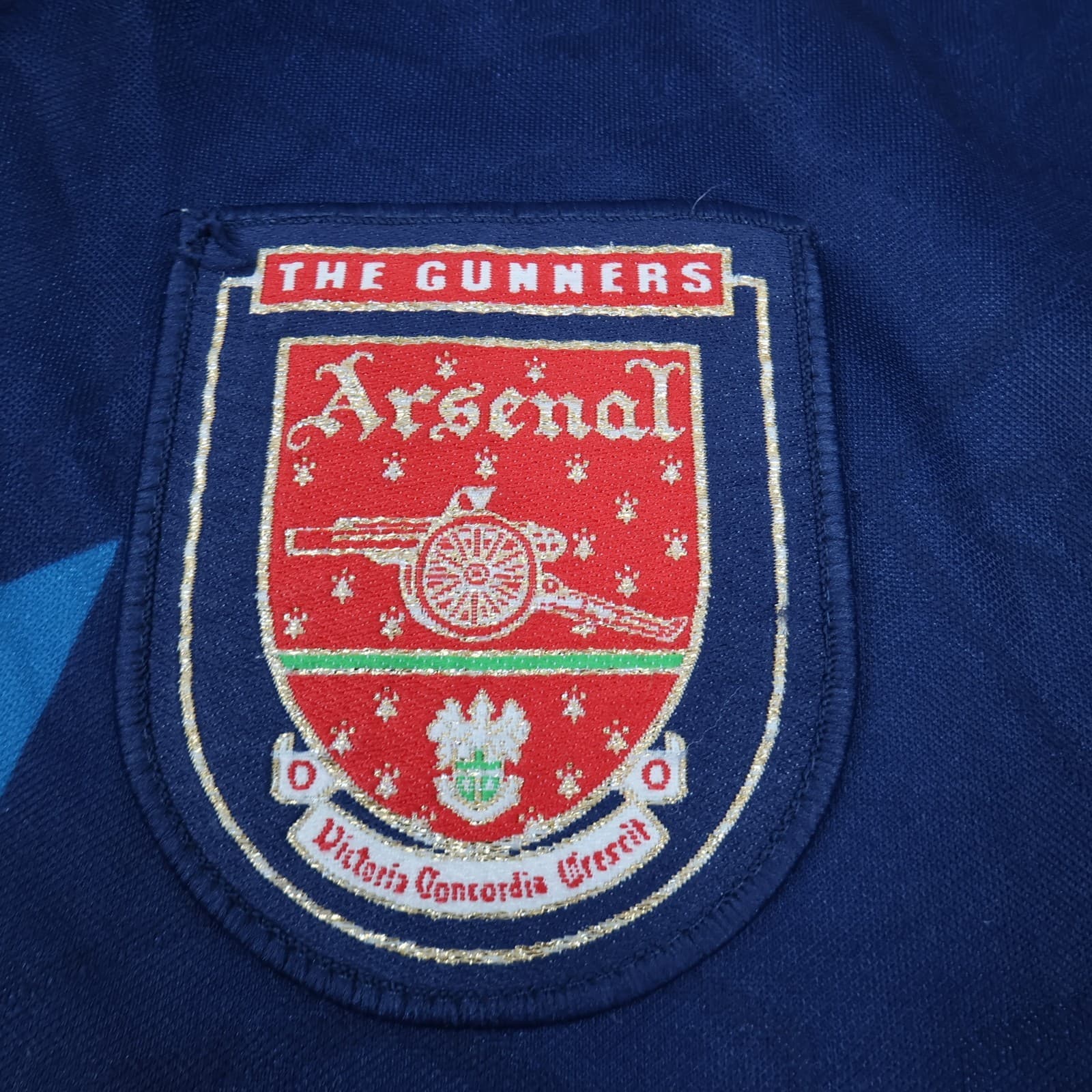 Vintage Arsenal Shirt Small Blue Away Kit 1995 1996 Soccer Jersey JVC Gunner AFC photo 4