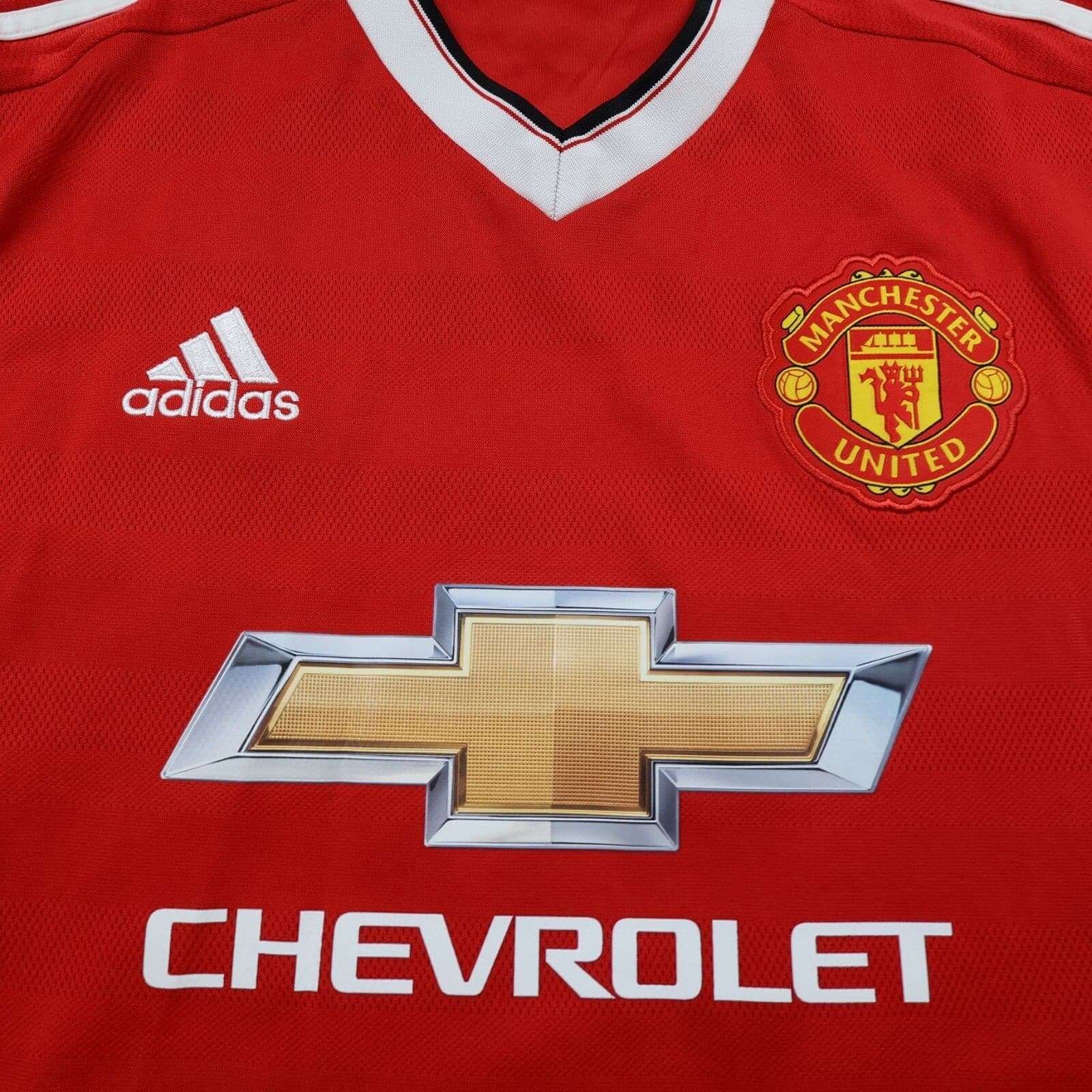 Manchester United Shirt Large Red Home Kit 2015 2016 Adidas Jersey Wayne Rooney photo 3