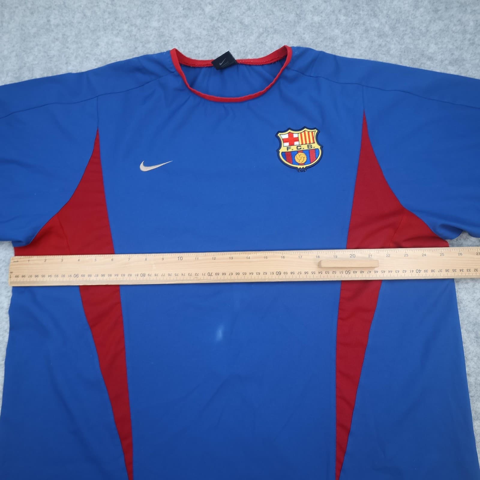 Vintage Barcelona Training Shirt Mens 2XL Blue Red 2002 2003 Nike Soccer Jersey photo 10