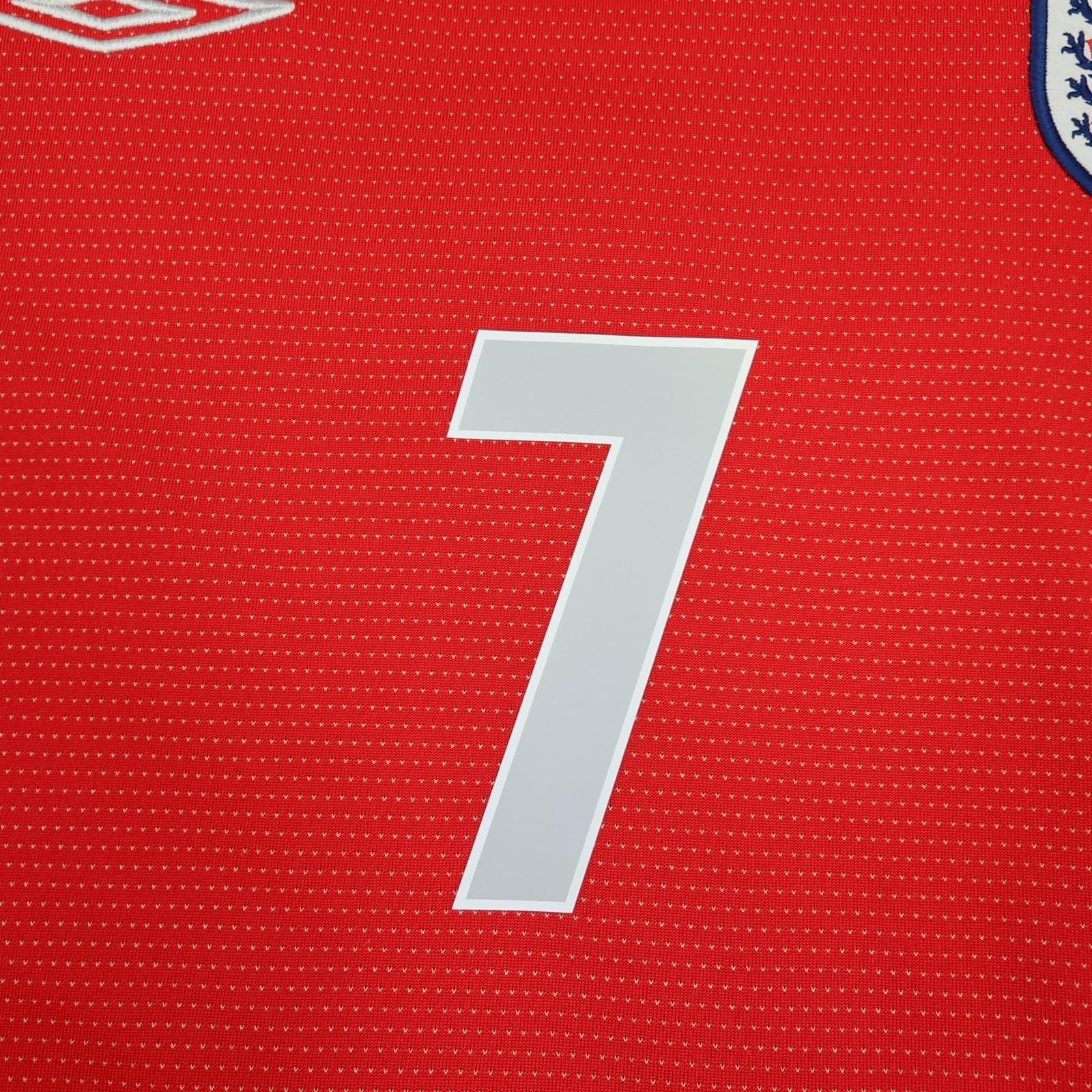 Vintage England Away Shirt Mens XL Red 2004 2006 Football Umbro Beckham 7 Jersey photo 8