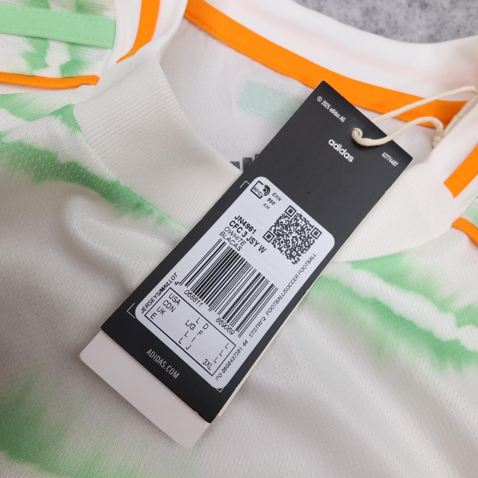 Celtic Shirt Womens Large 16 18 White 3rd Kit 2025 SPFL Football Adidas Jersey photo 7