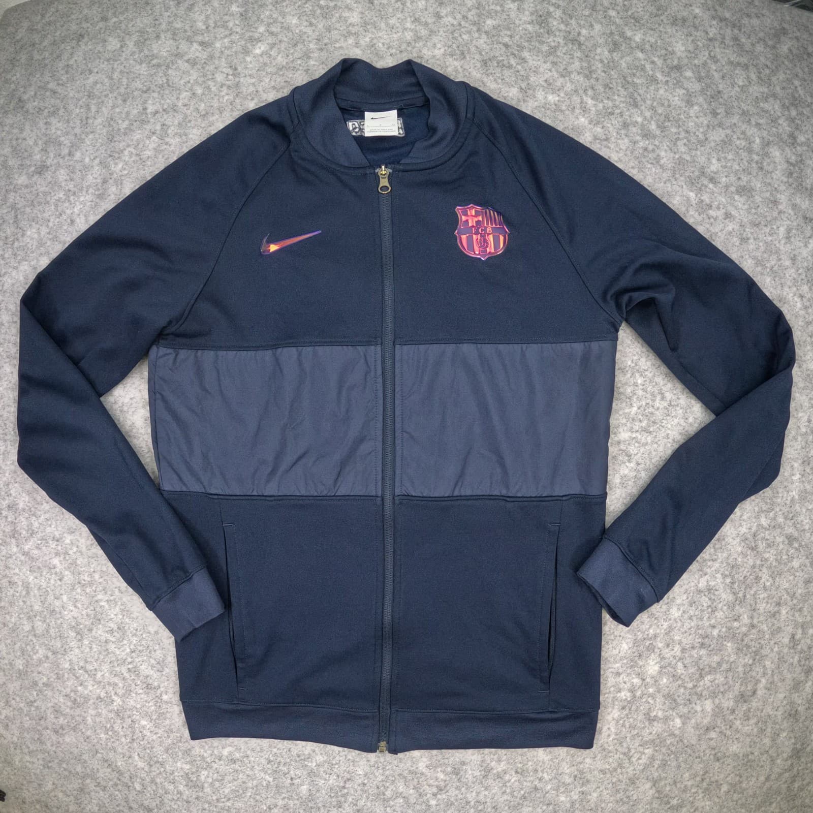 FC Barcelona Jacket Small Blue 2021 2022 Nike Long Sleeve Zip Football
