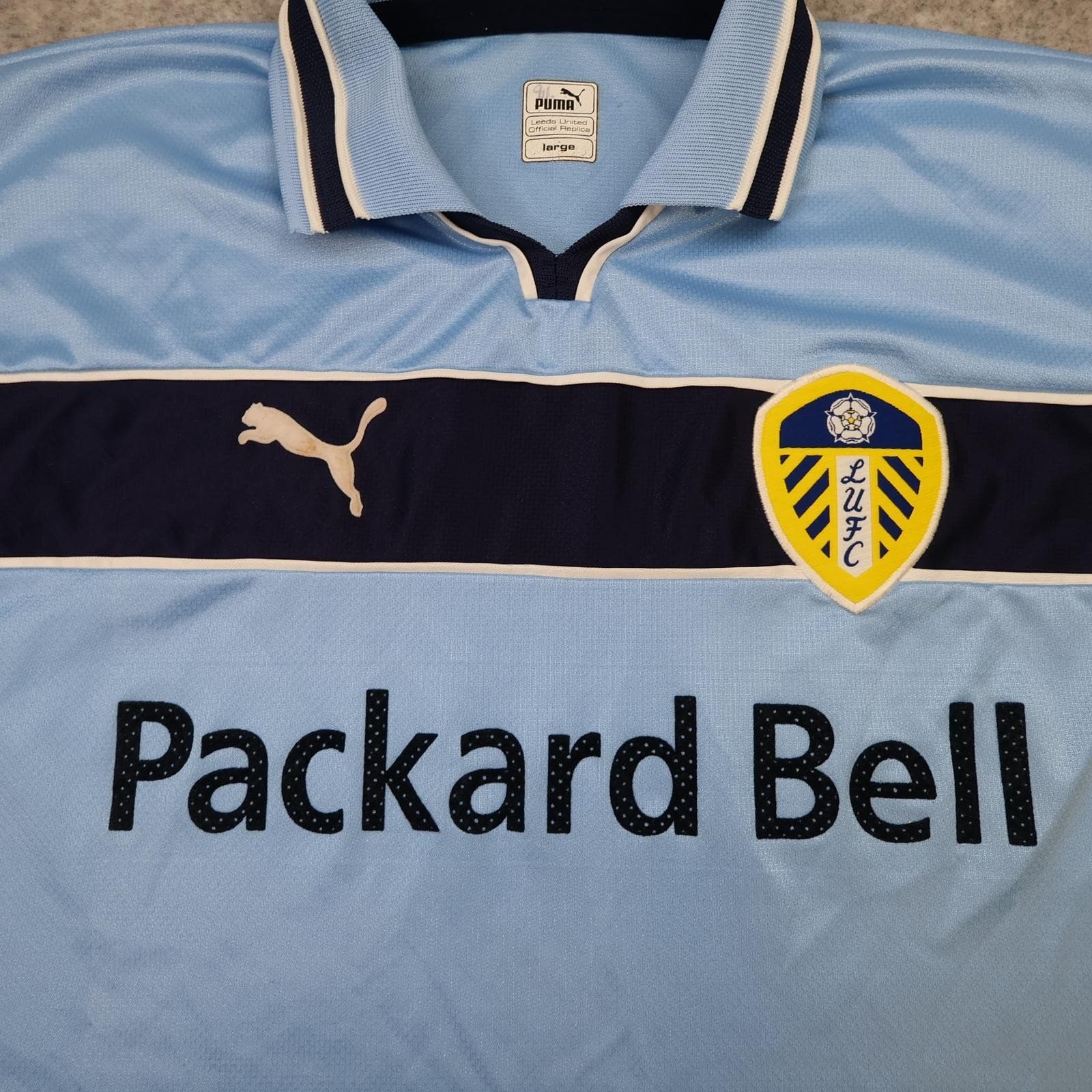 Vintage Leeds United Shirt Mens Large Blue Third 1999 2000 Puma Packard Bell photo 3