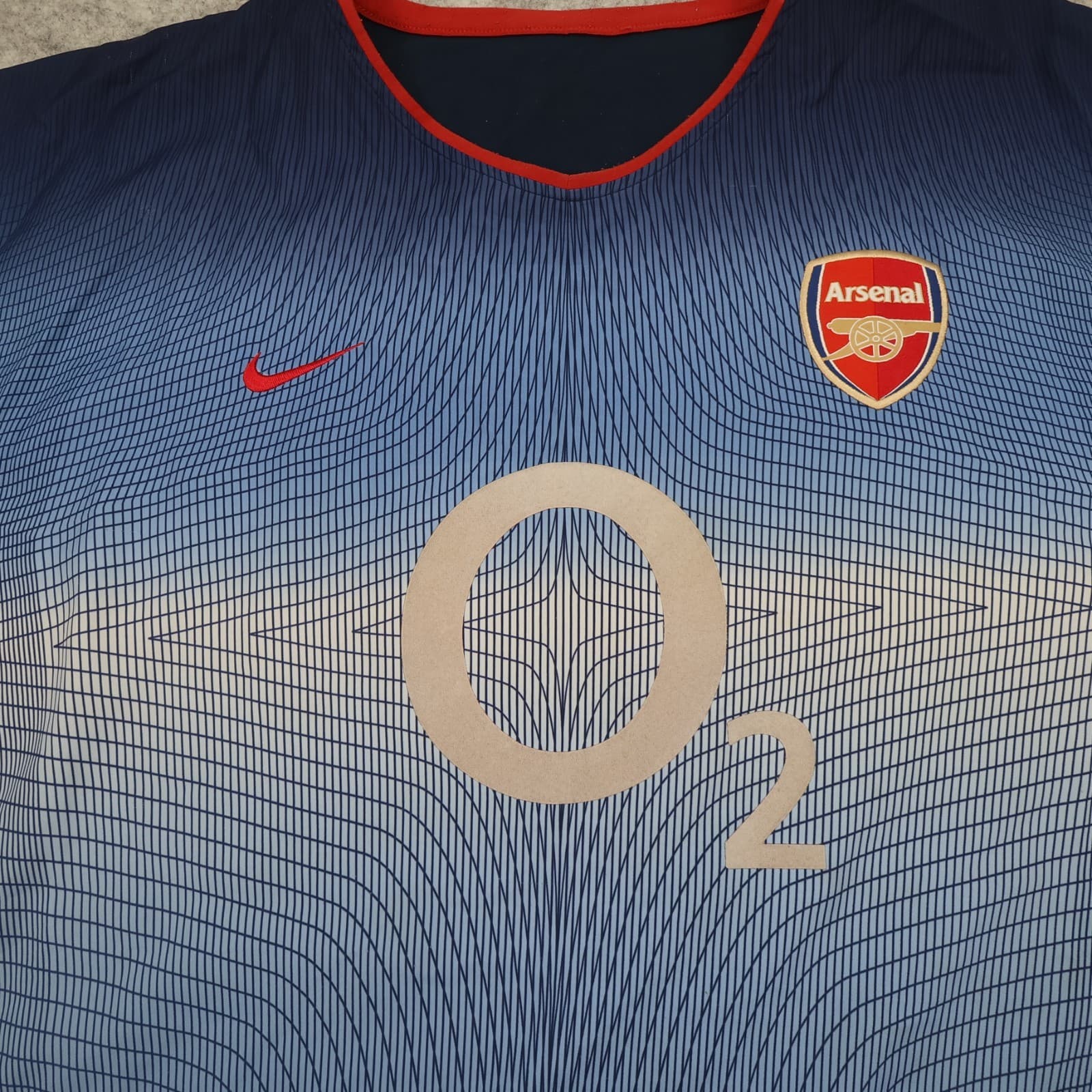 Vintage Arsenal Shirt Extra Large Blue Away 2002 2003 Nike Vieira Soccer Jersey photo 3
