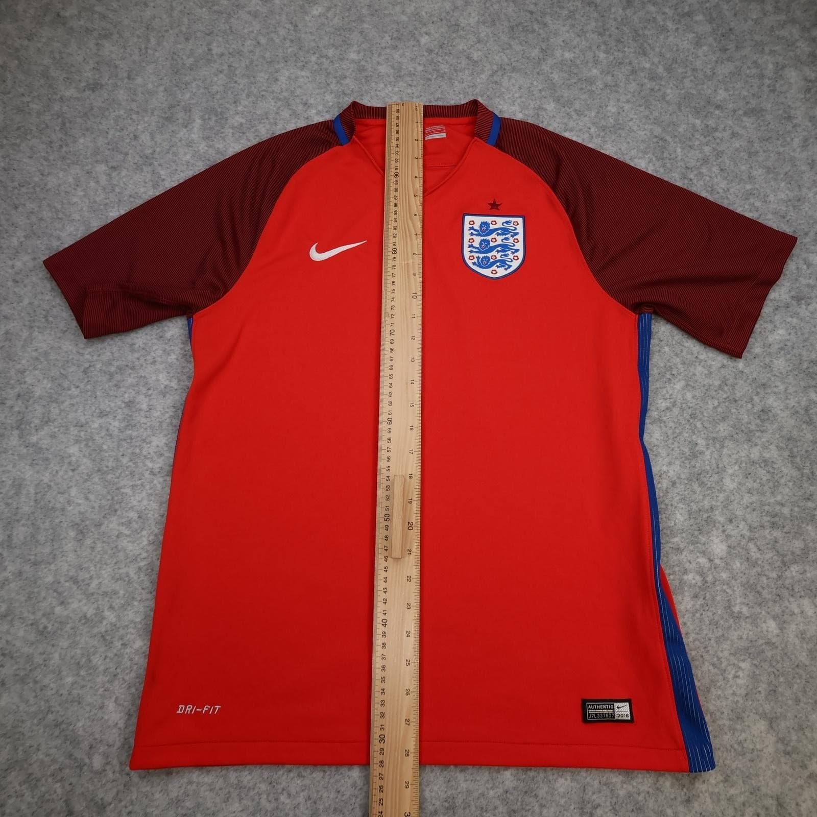 England Shirt Mens Large Red Away 2016 2017 Nike Dri Fit Soccer Jersey photo 12