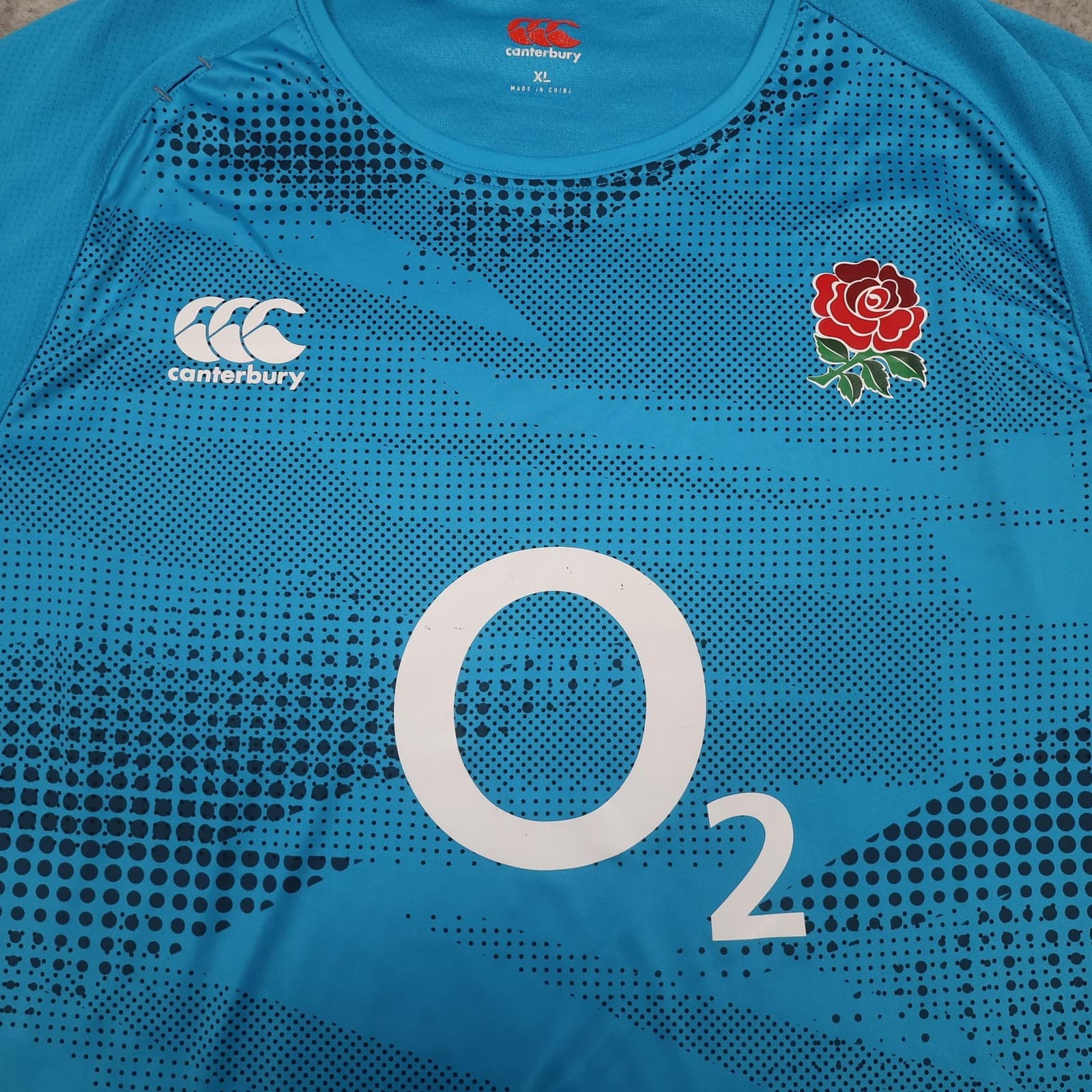England Rugby Training Shirt Mens XL Blue Rugby Union Canterbury O2 Vapodri photo 2