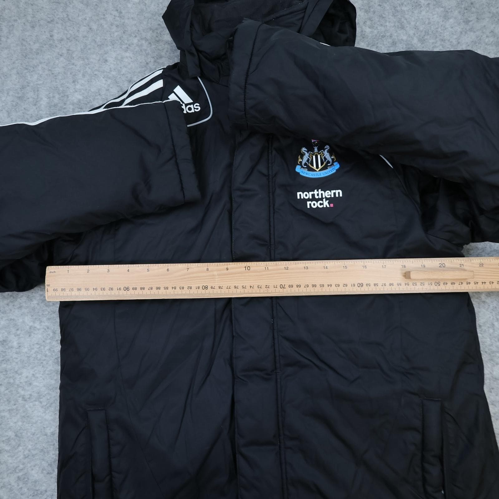 Newcastle United Jacket Youth XL Black EPL Football Adidas Northern Rock Hooded photo 7