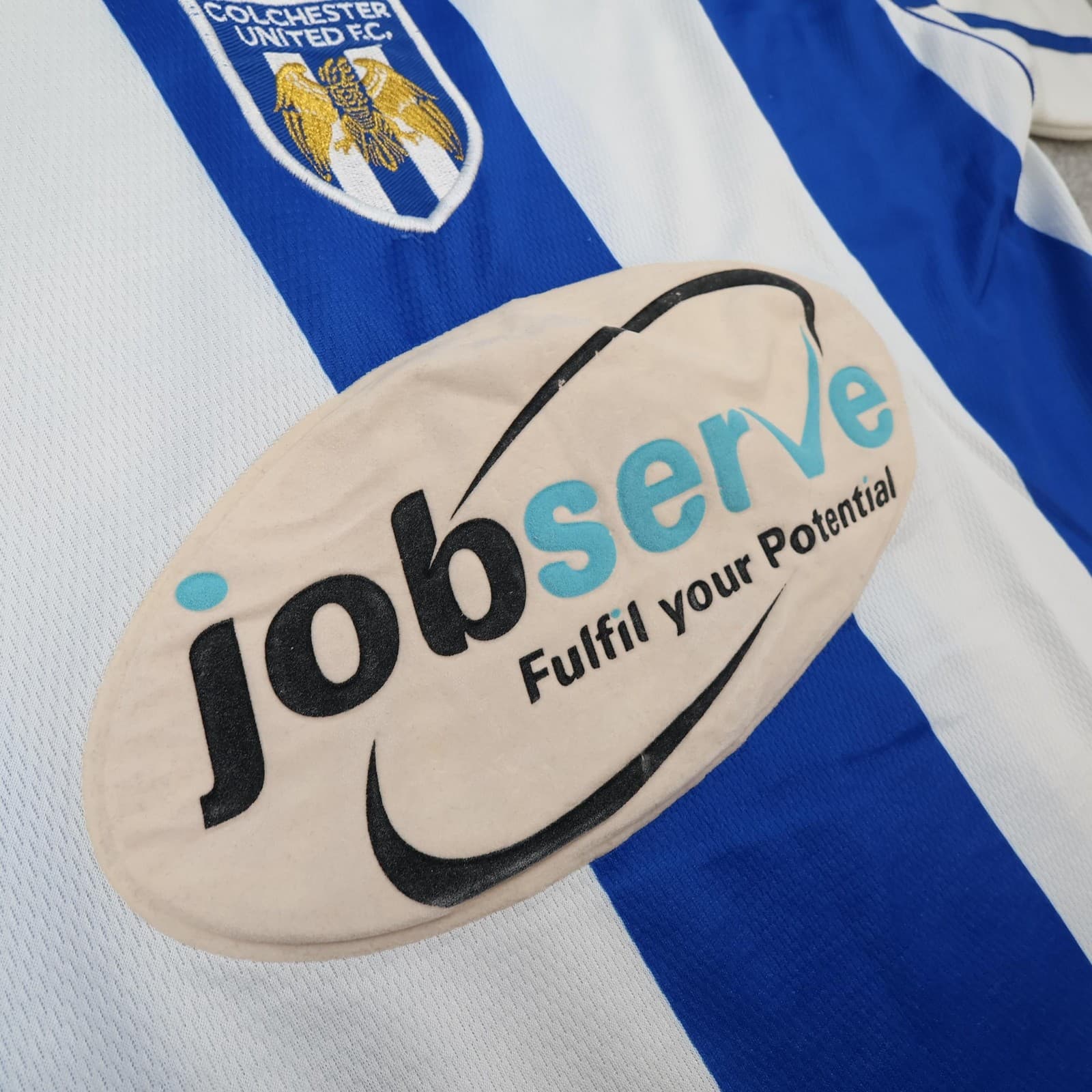 Colchester United Shirt Mens Large Home 2000 2002 Strike Force Jobserve Jersey photo 6