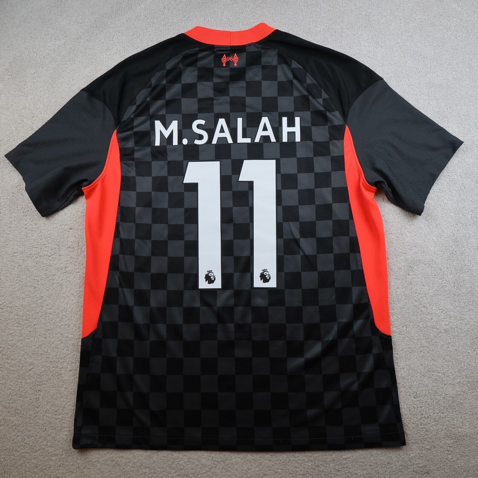 Liverpool Shirt Large Black Away Kit 2020 2021 Nike Soccer Jersey Mo Salah 11