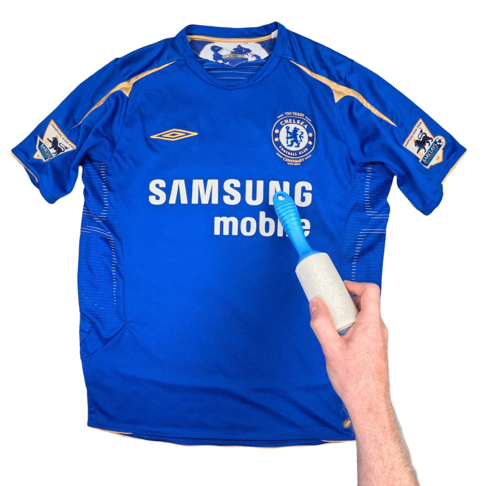 Chelsea Football Shirt Medium Blue Home 2005 06 Umbro Didier Drogba 15 Centenary photo 4