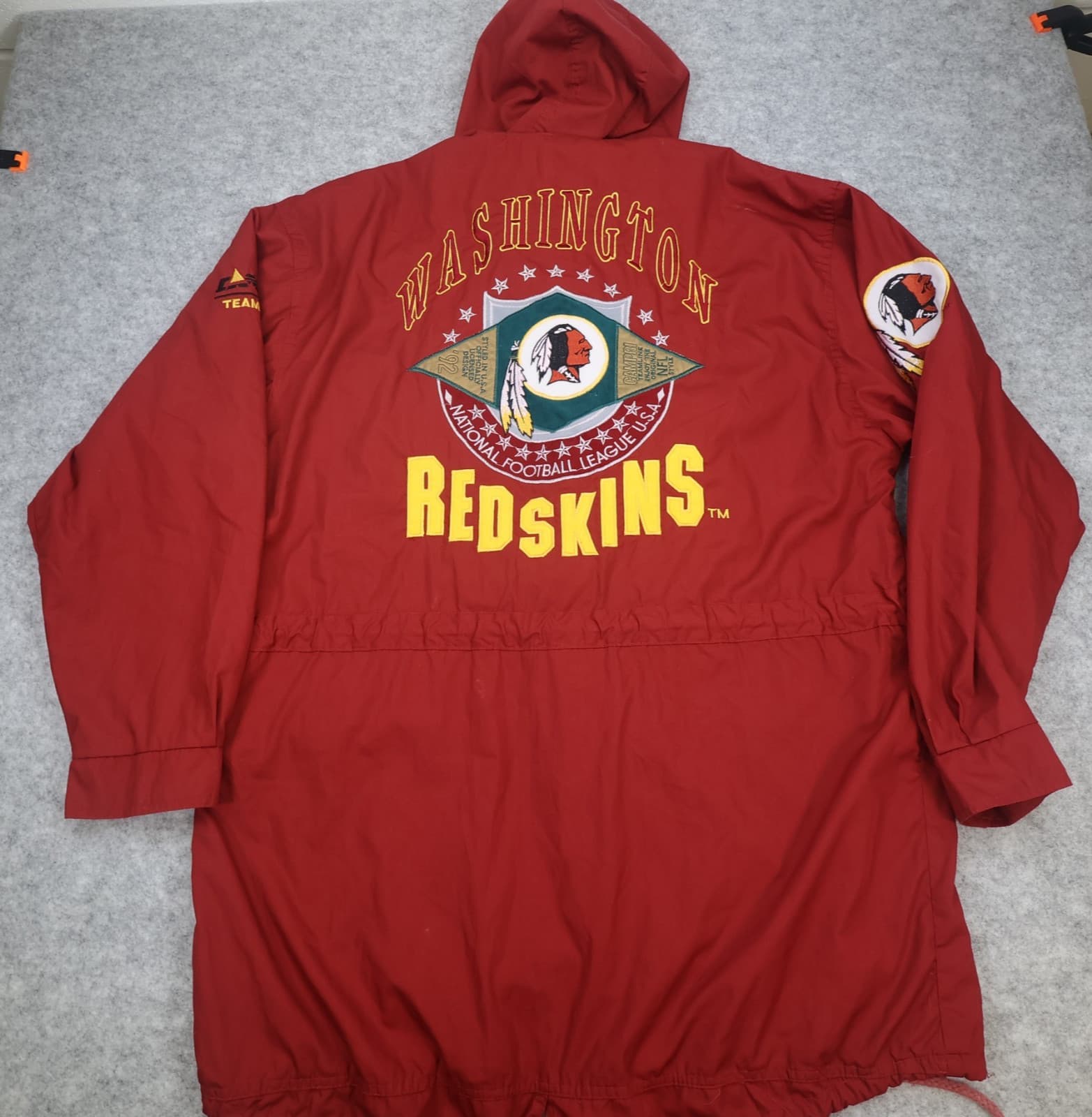 Vintage Washington Redskins Jacket Medium Hooded NFL Campri Team Line 90's Long photo 2