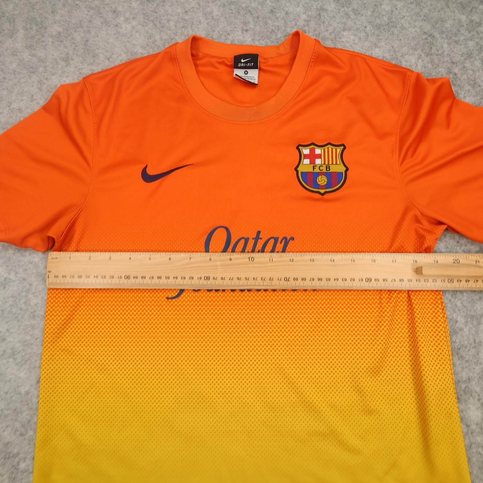 Barcelona Shirt Mens Medium Orange Away 2012 2013 Football Nike Qatar Foundation photo 10