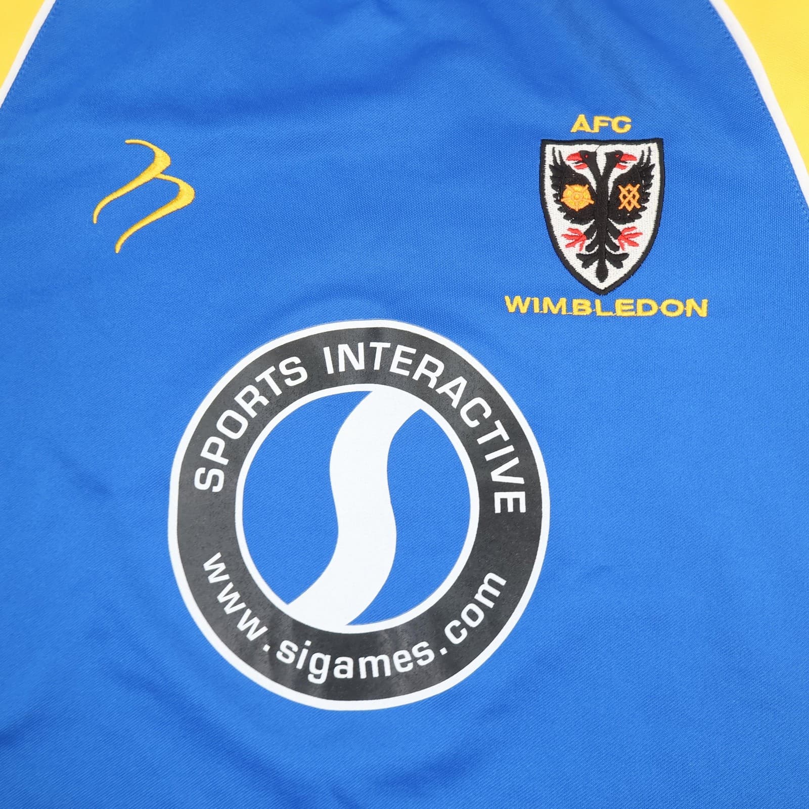 AFC Wimbledon Shirt Mens Medium Blue Yellow Football Tempest Sports Interactive photo 2
