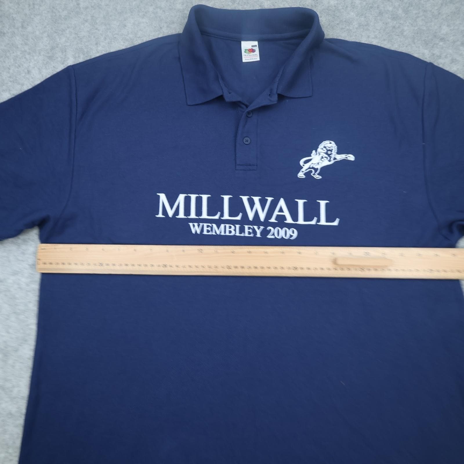 Millwall Shirt Mens 3XL Blue Wembley 2009 Football Fruit Of The Loom Polo photo 6