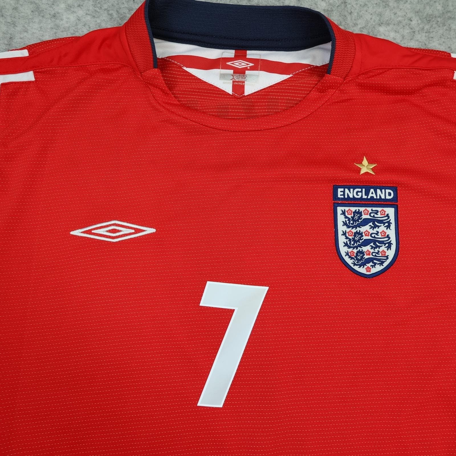 Vintage England Away Shirt Mens 2XL Red 2004 2006 Football Umbro Beckham 7 photo 5