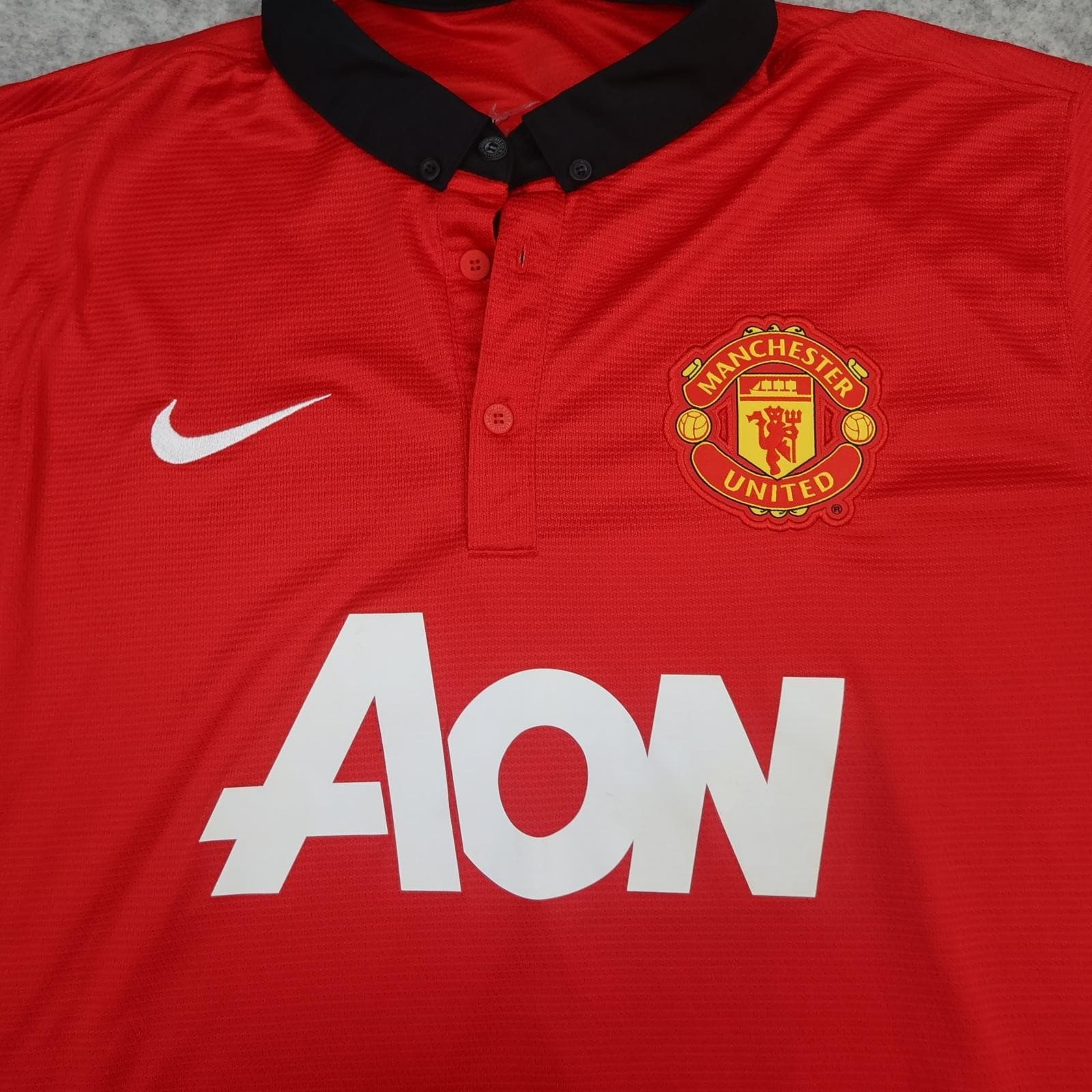 Manchester United Shirt Mens Large Red Home 2013 2014 Football Nike V Persie 20 photo 4