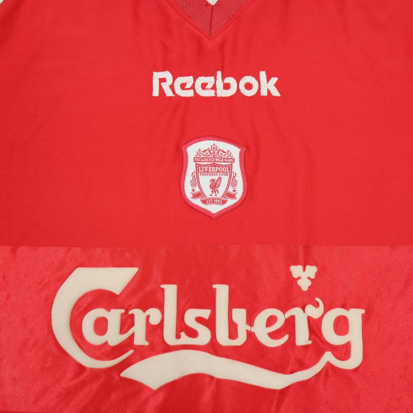Vintage Liverpool Shirt Small Red Home Kit 2000 2002 Reebok 40 42 Jersey photo 3