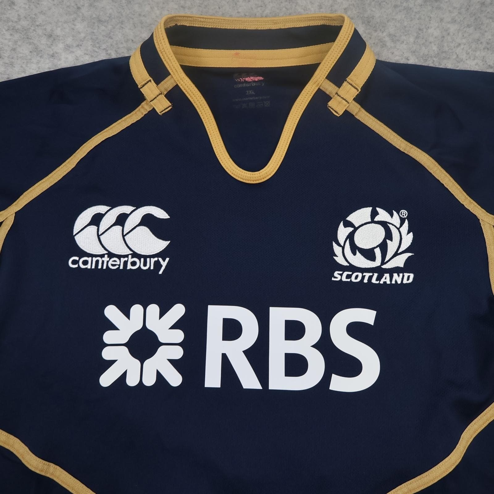 Scotland Rugby Shirt Mens 2XL Navy Home Rugby Union Canterbury Jersey 2011 2012 photo 3