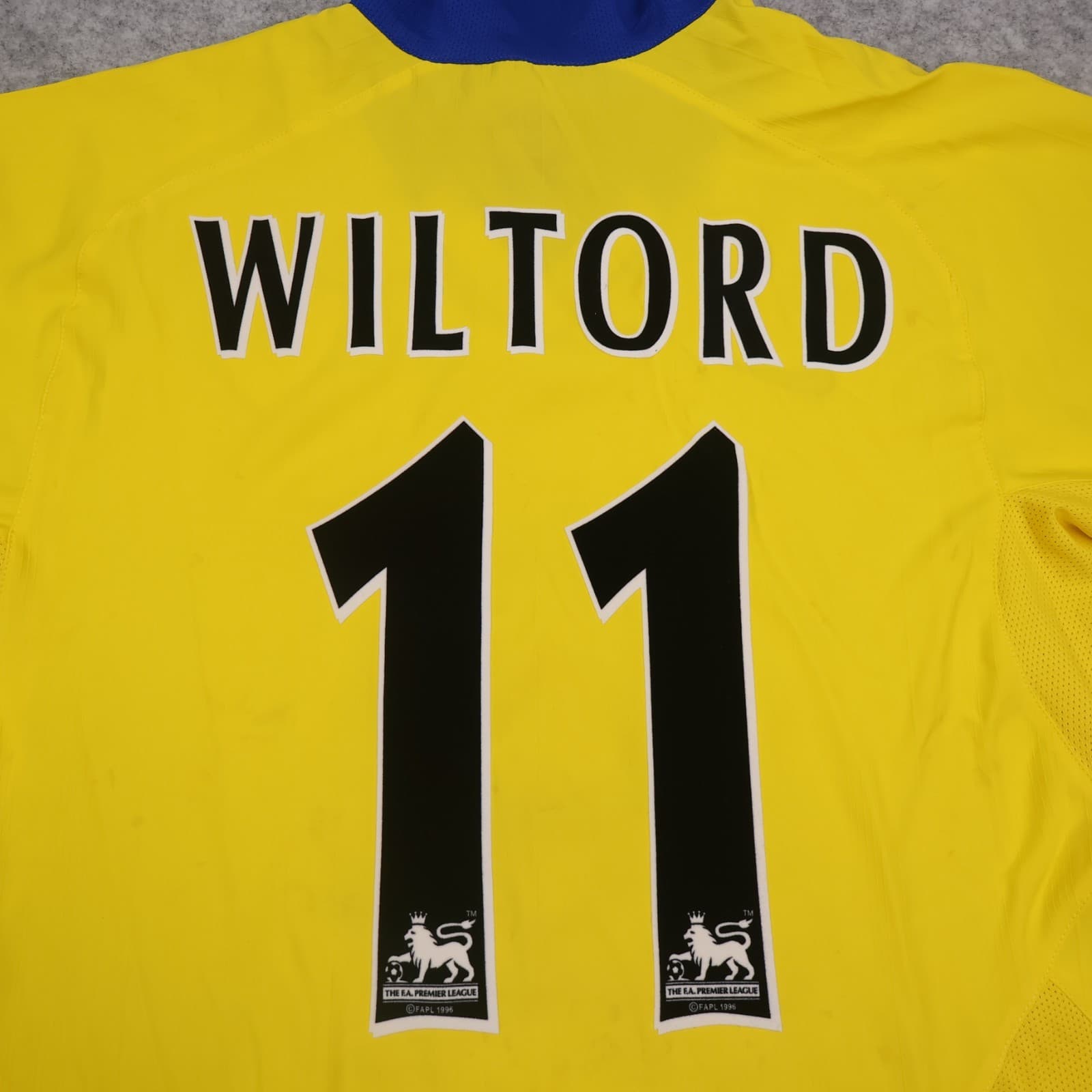 Vintage Arsenal Shirt Yellow Away Kit Large 2003 2004 Nike Sylvain Wiltord O2 photo 14