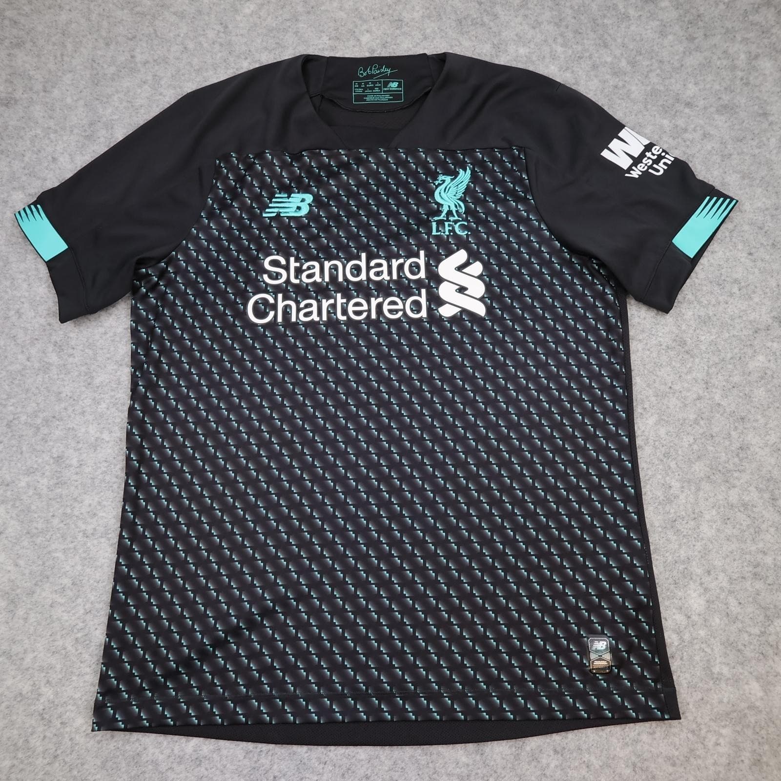 Liverpool Shirt Mens Medium Black 3rd Kit 2019 2020 Football New Balance Jersey