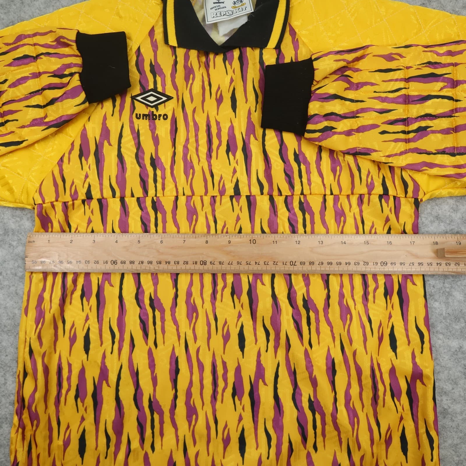 Vintage Tottenham Hotspur Shirt Small Yellow GoalKeeper Kit 1991 1993 Umbro 90s photo 8