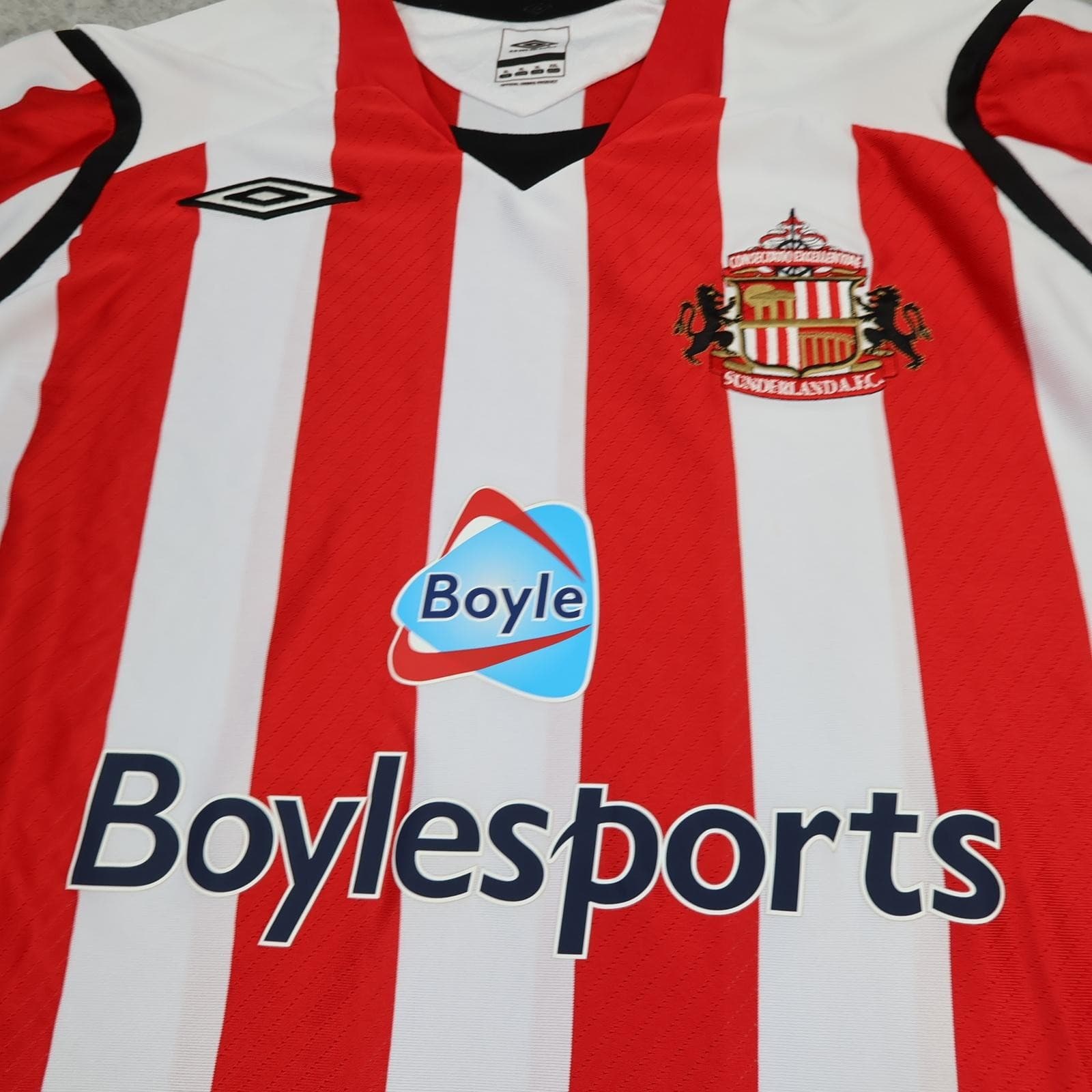Sunderland Shirt Mens XL Red Home 2008 2009 Umbro Boylesports SAFC Soccer Jersey photo 3