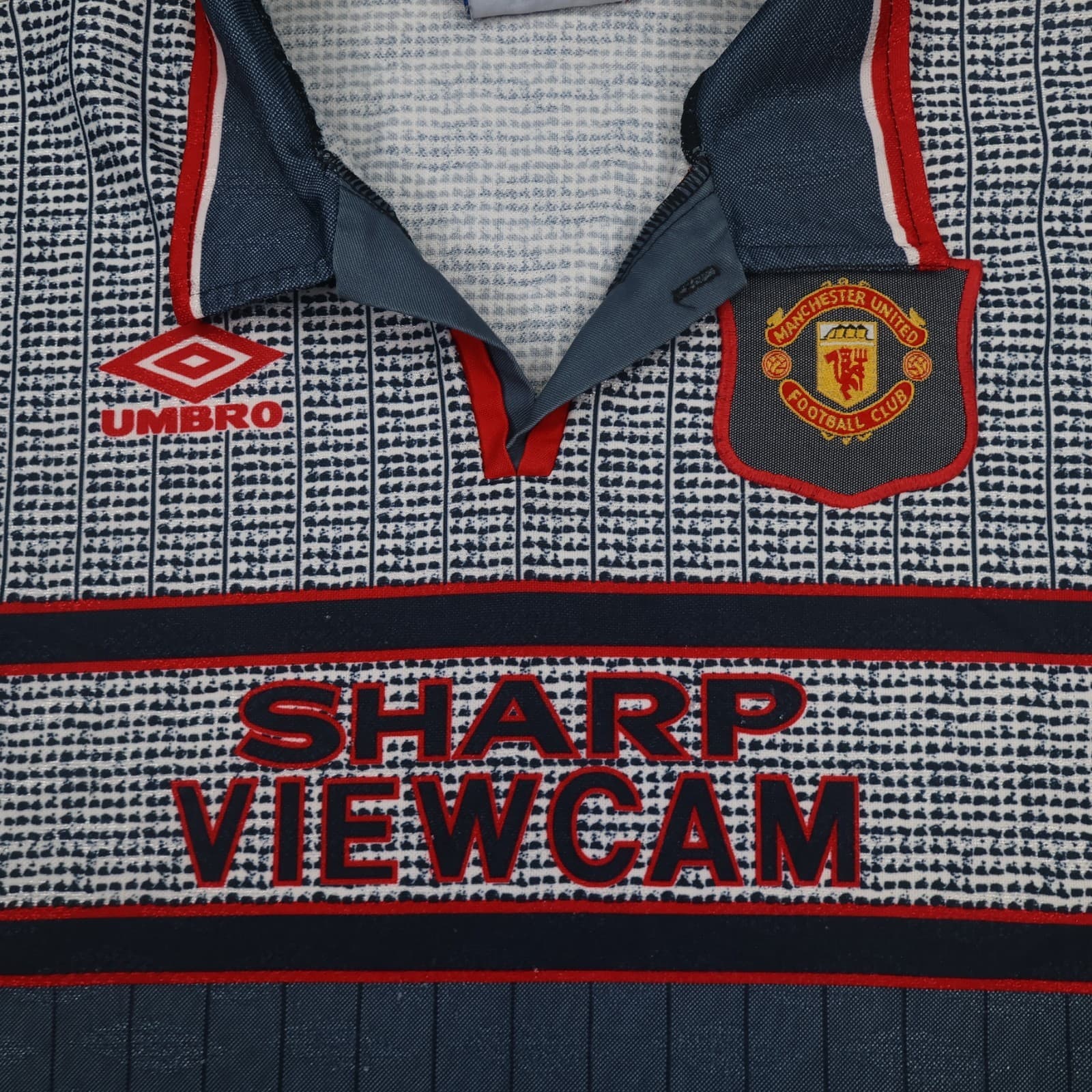 Vintage Manchester United Shirt Kids Large Grey Away Kit 1995 1996 Umbro Jersey photo 3