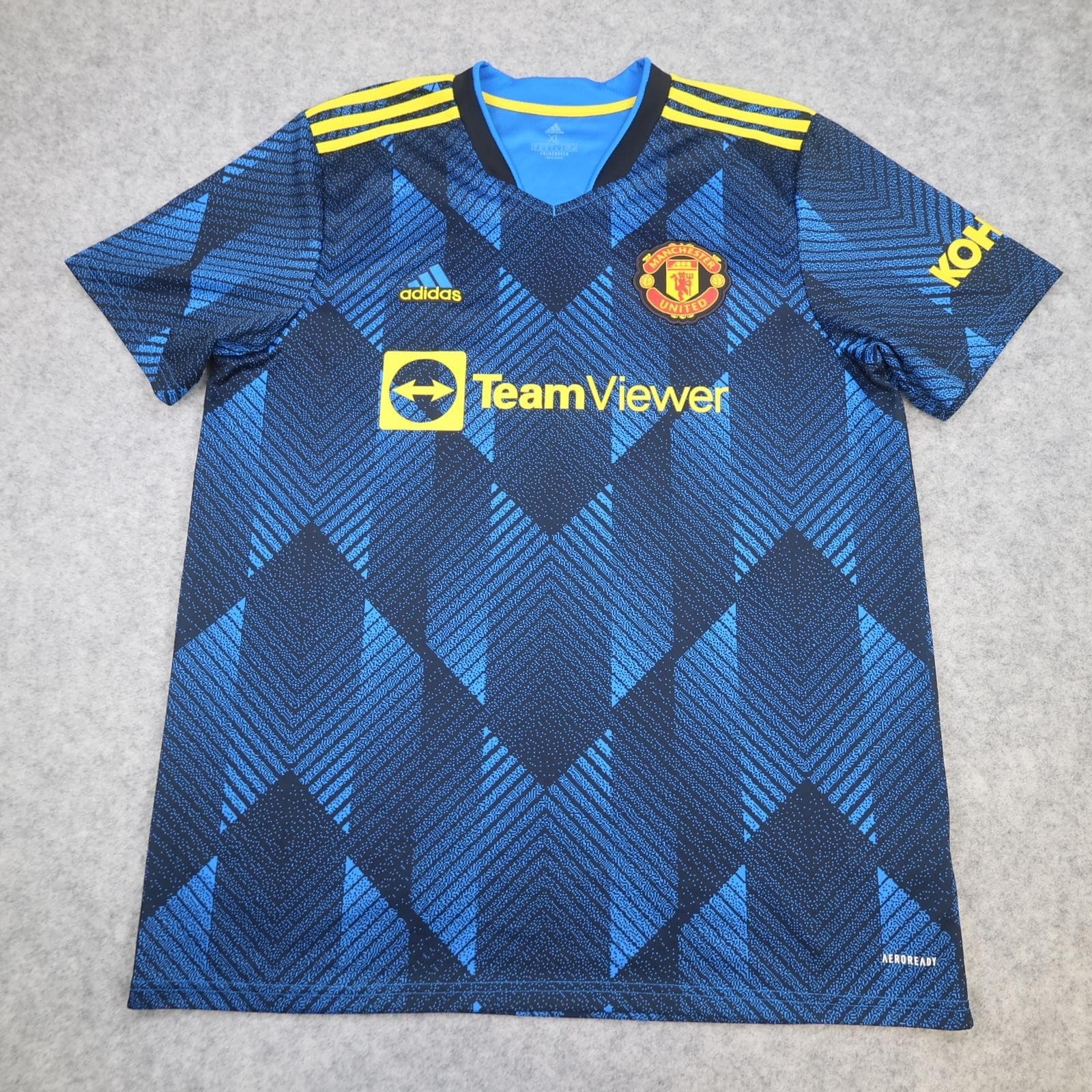 Manchester United Shirt Mens XL Blue 3rd Kit 2021 2022 Adidas McTominay 39 photo 2