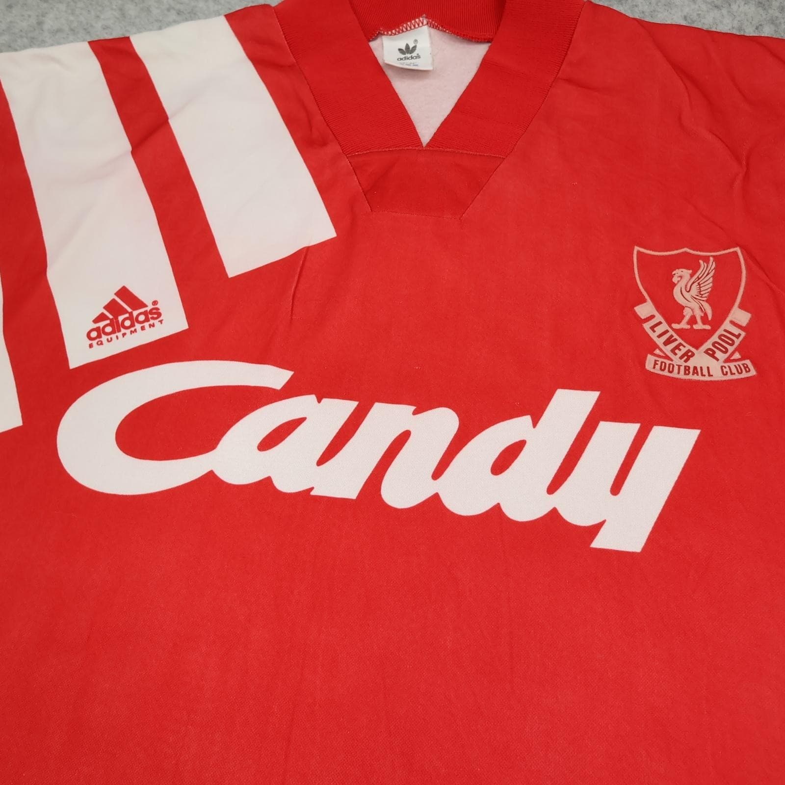 Vintage Liverpool Shirt Mens Large Red Home 1991 1992 Adidas Candy 90s photo 3