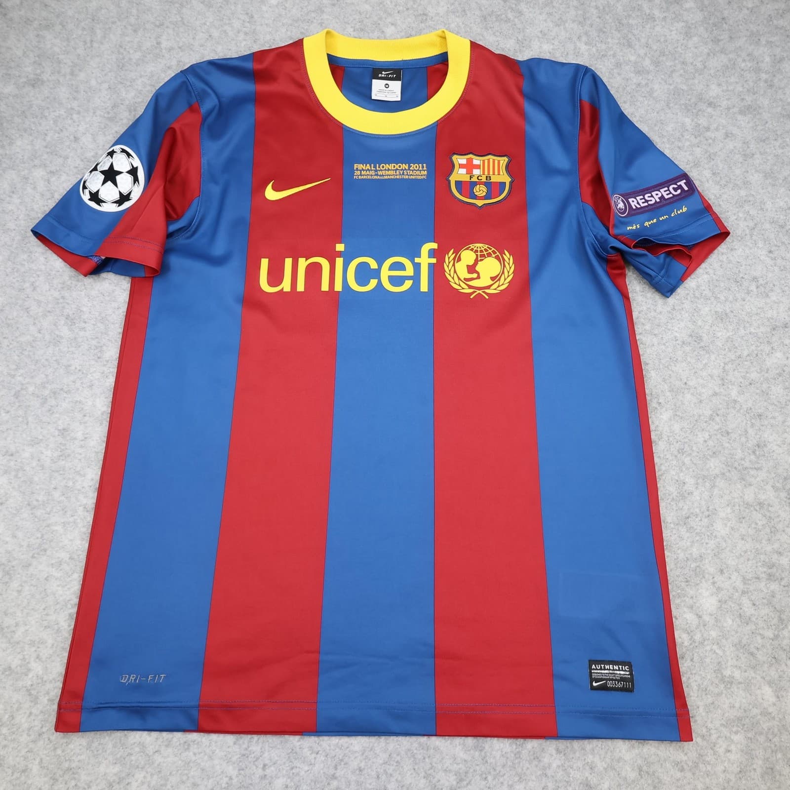 Barcelona Shirt Mens Medium Blue Home 2010 2011 Nike Messi 10 Soccer Jersey photo 2