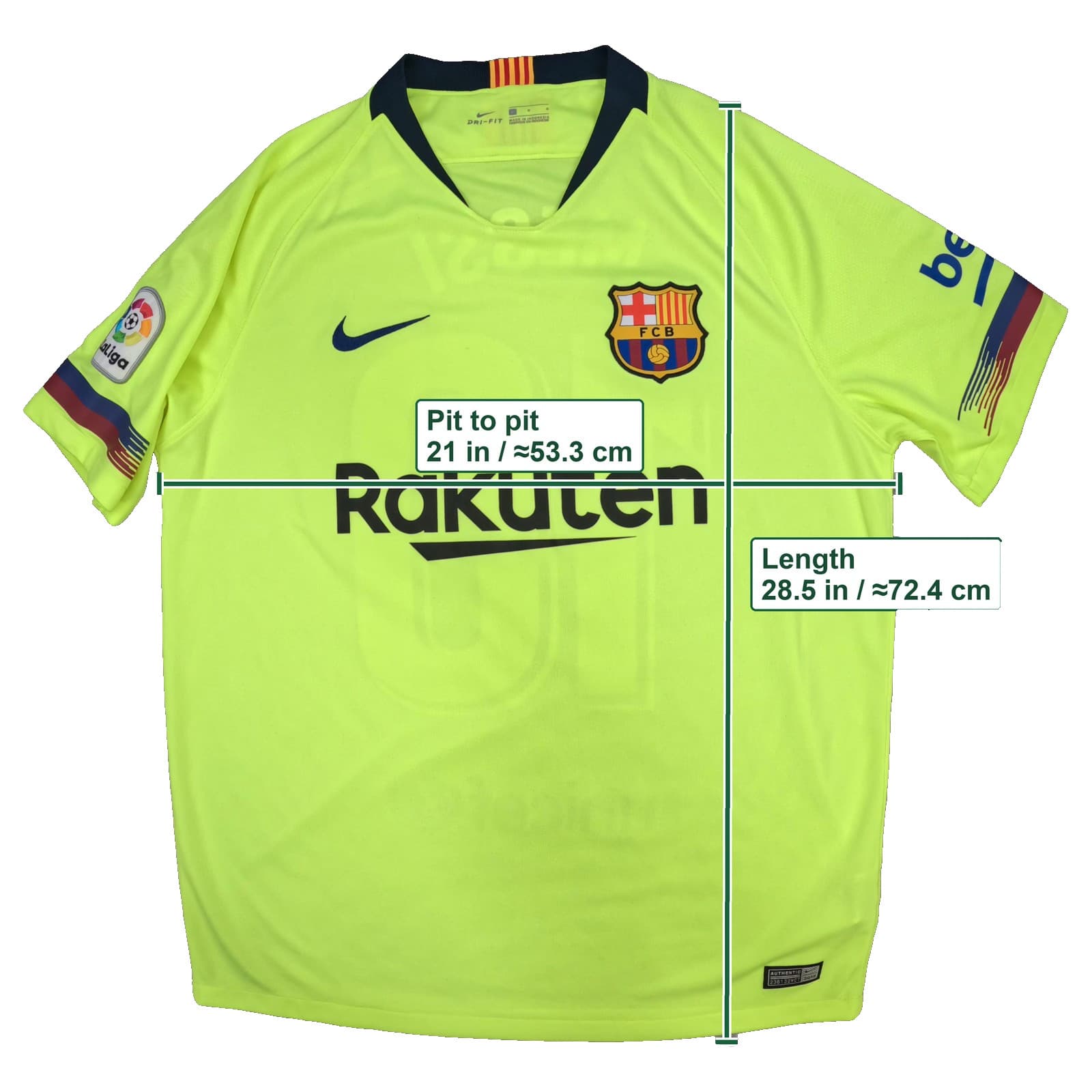 Barcelona Football Shirt Large Yellow Away 2018 2019 Nike Messi 10 918990-703 photo 3