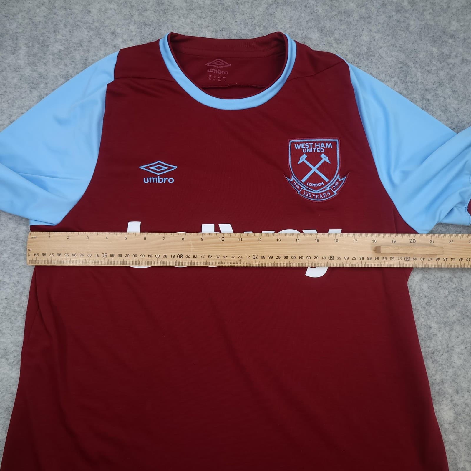 West Ham United Shirt Mens XL Red Home 2020 2021 Football Umbro Betway 125 photo 10