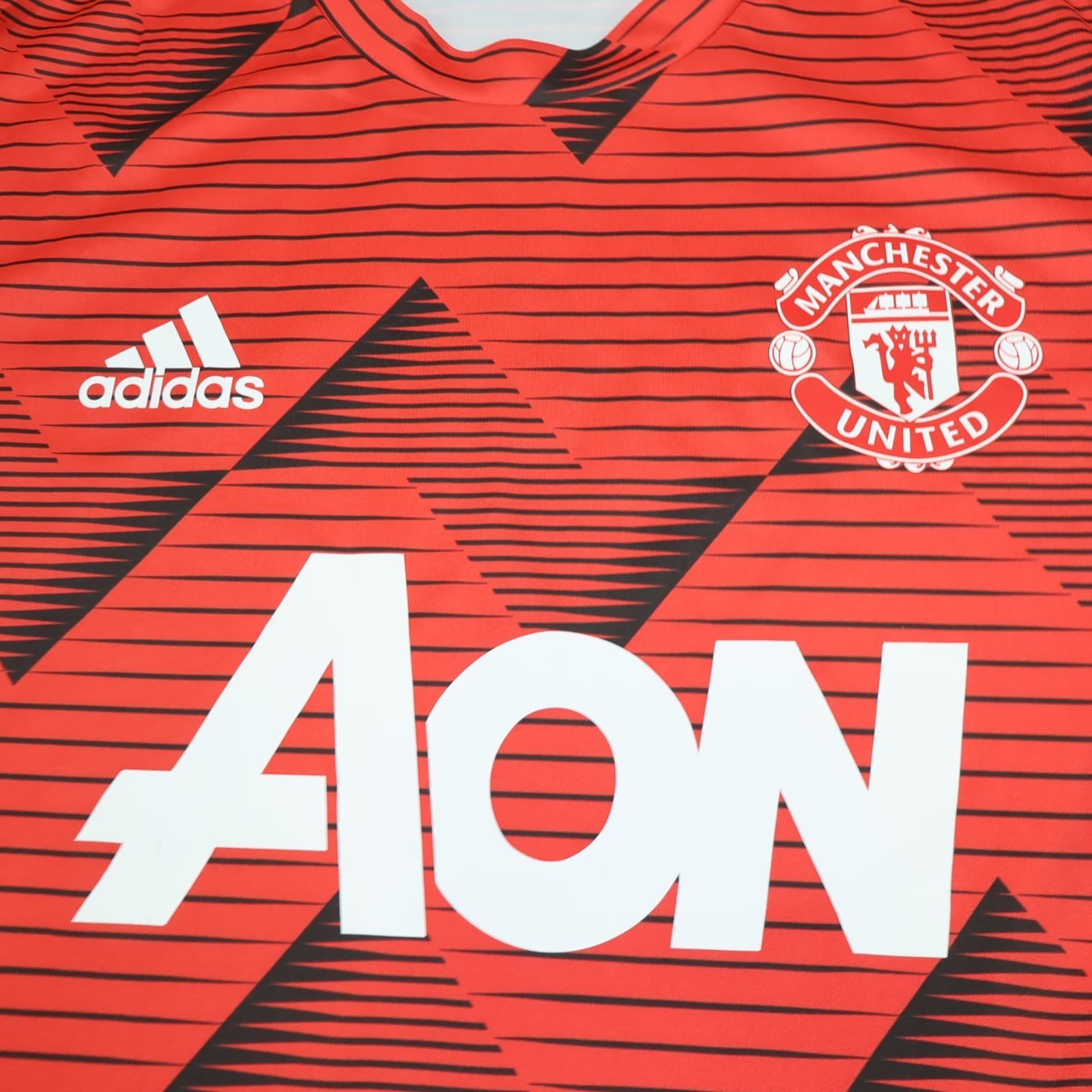 Manchester United Shirt Medium Red Training Kit 2019 2020 Adidas Soccer Jersey photo 3