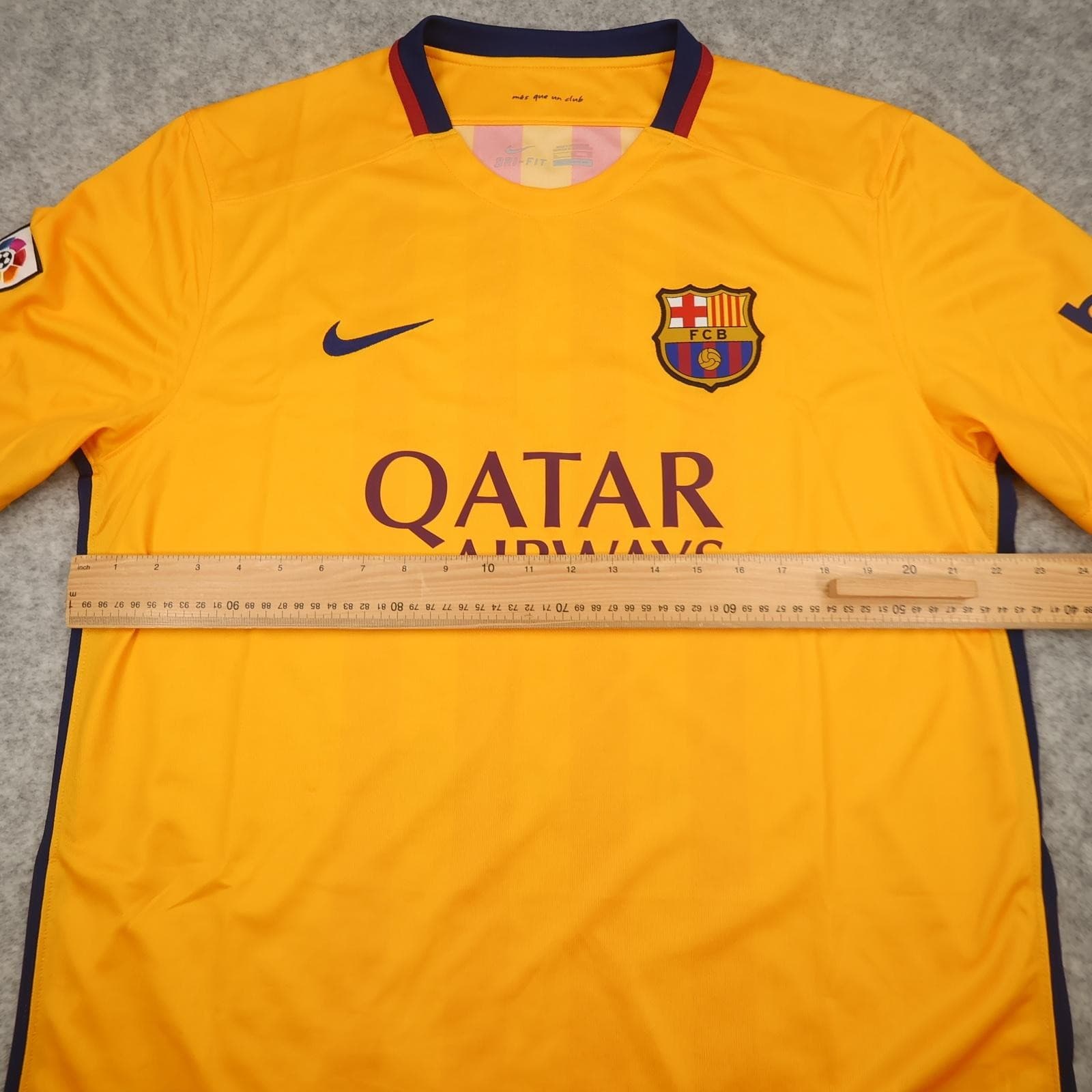 Barcelona Shirt Mens Extra Large Yellow Away 2015 2016 Nike Soccer Jersey photo 12