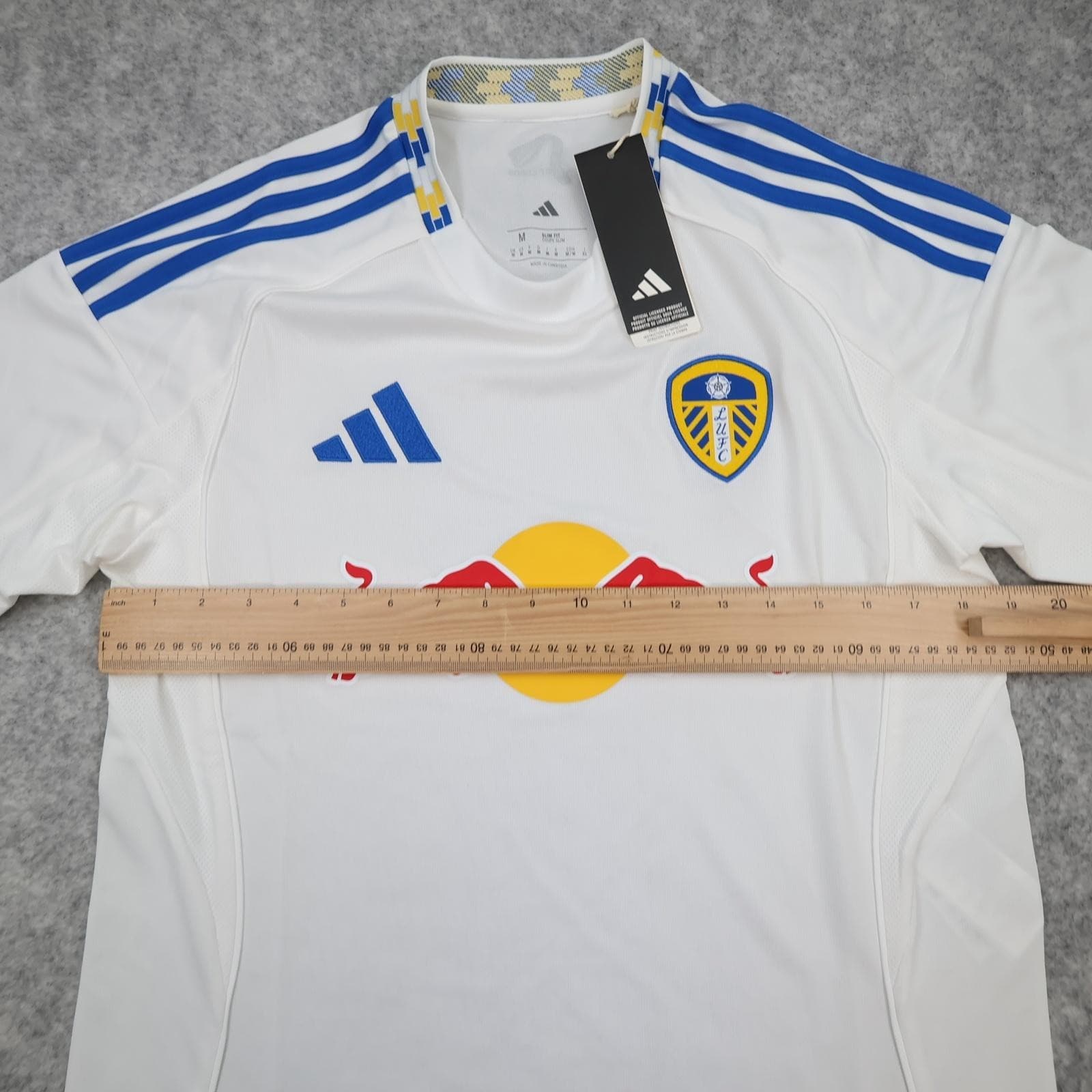 Leeds United Shirt Mens Medium White Home 2025 202 Adidas Red Bull Soccer Jersey photo 11