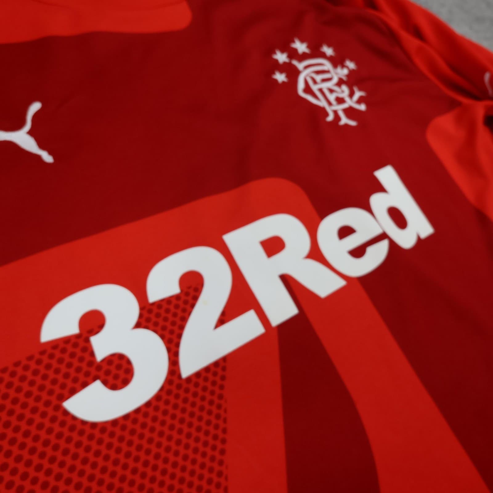 Rangers Shirt Mens 2XL Red Third Kit 2014 2015 Puma Long Sleeve Soccer Jersey photo 6