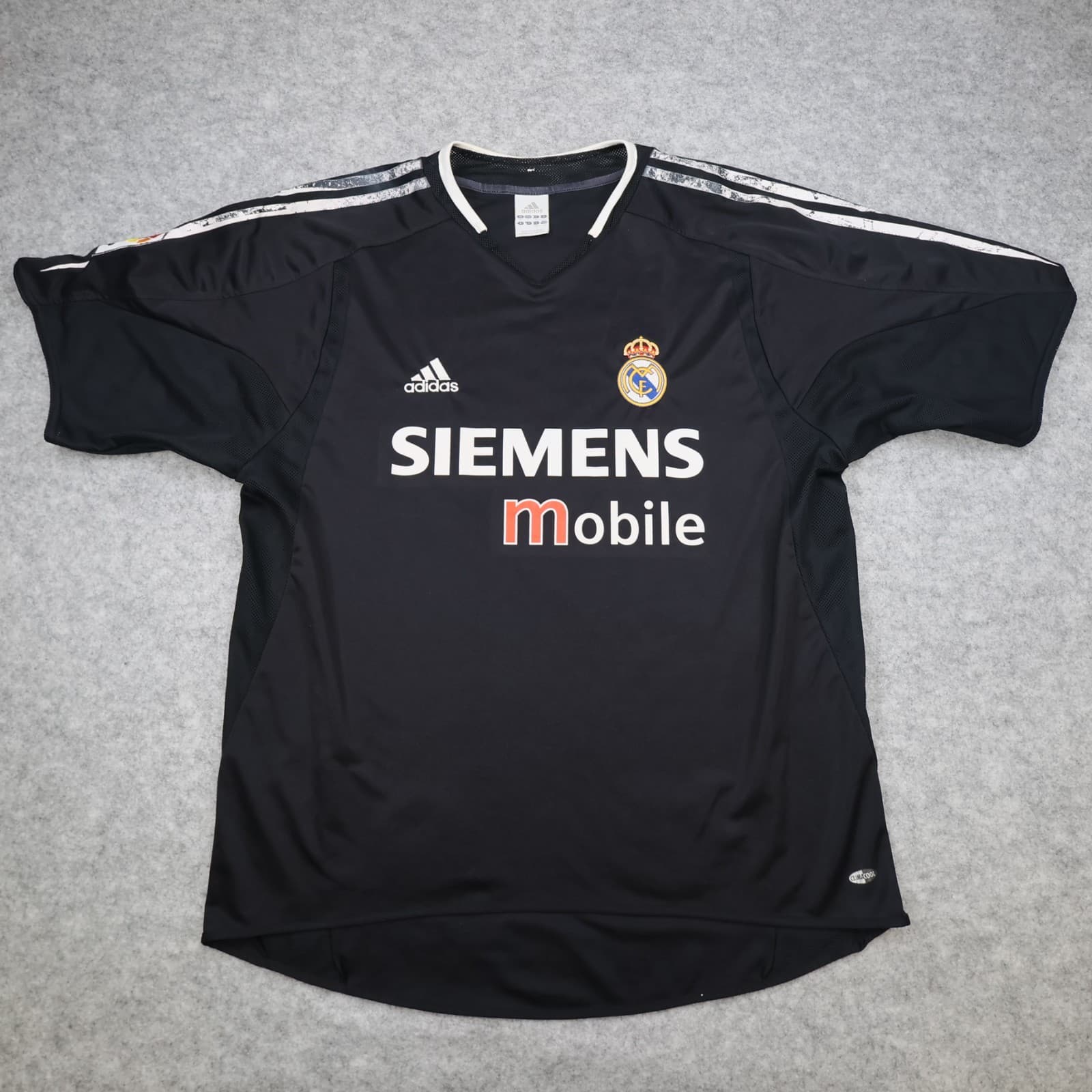 Vintage Real Madrid Shirt Large Black Away Kit 2004 2005 Adidas Football Jersey