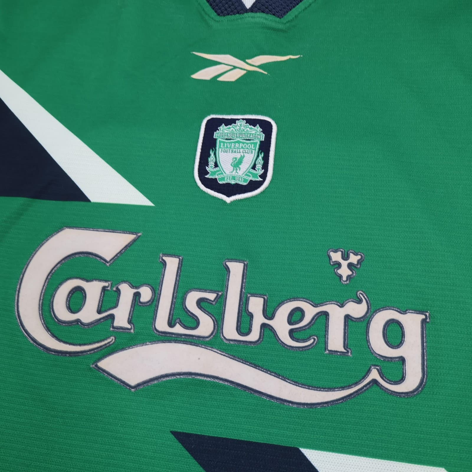 Vintage Liverpool Away Shirt Mens Large Green 1999 2000 Reebok Owen 10 Jersey photo 3