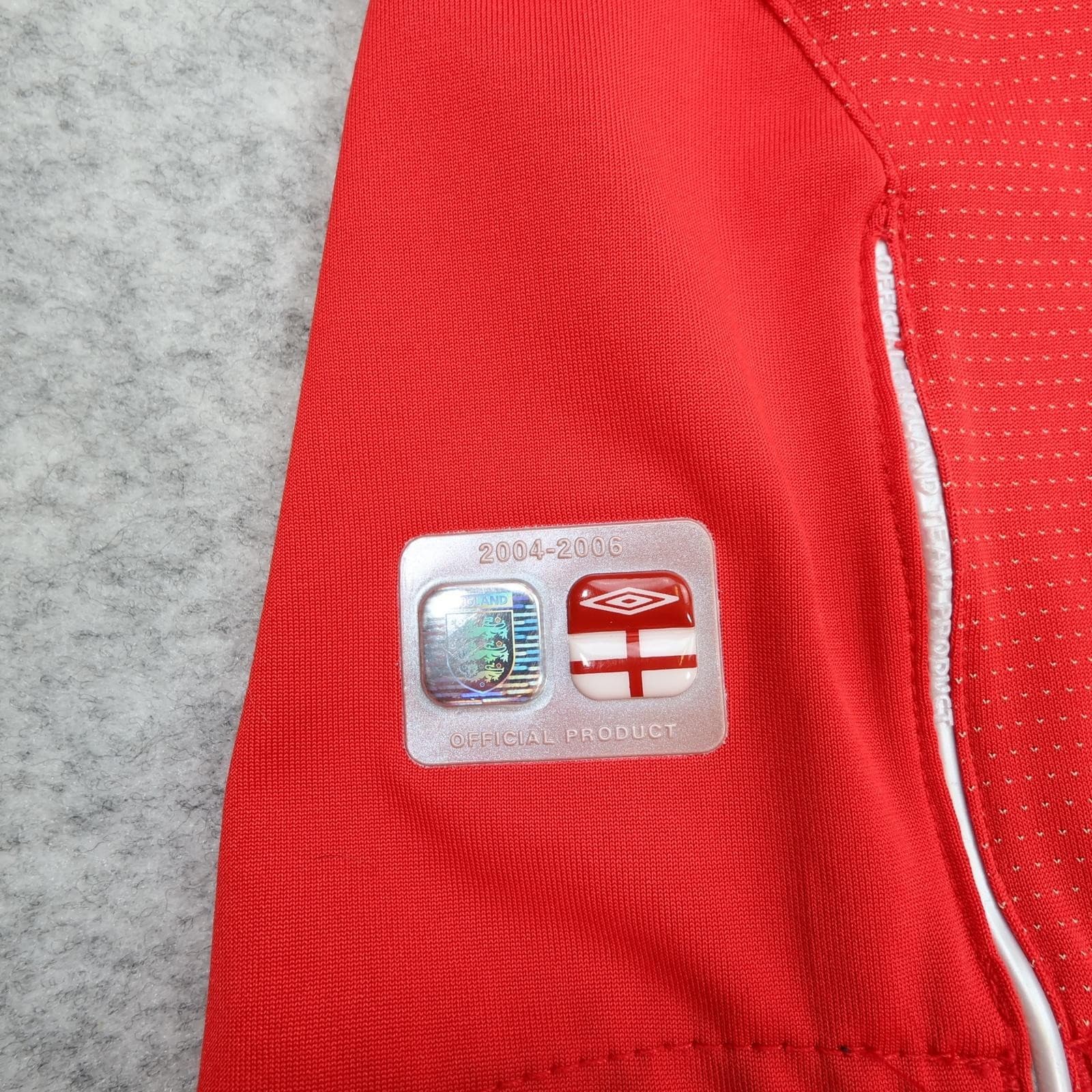 Vintage England Shirt Mens Medium Red 2004 2006 Football Umbro Signed photo 16