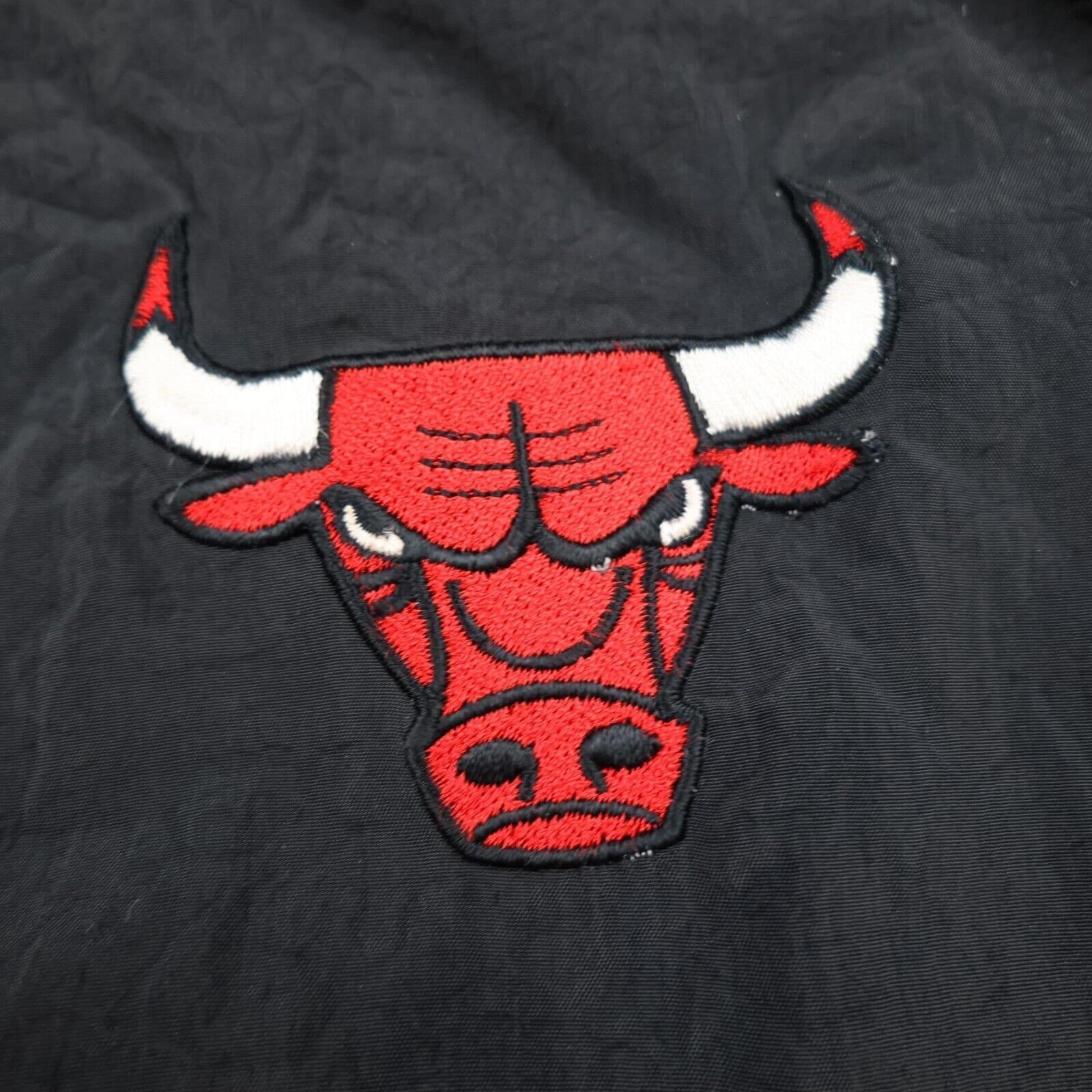 Vintage Chicago Bulls Jacket Medium Black Starter 90s Basketball Tracksuit Track photo 3